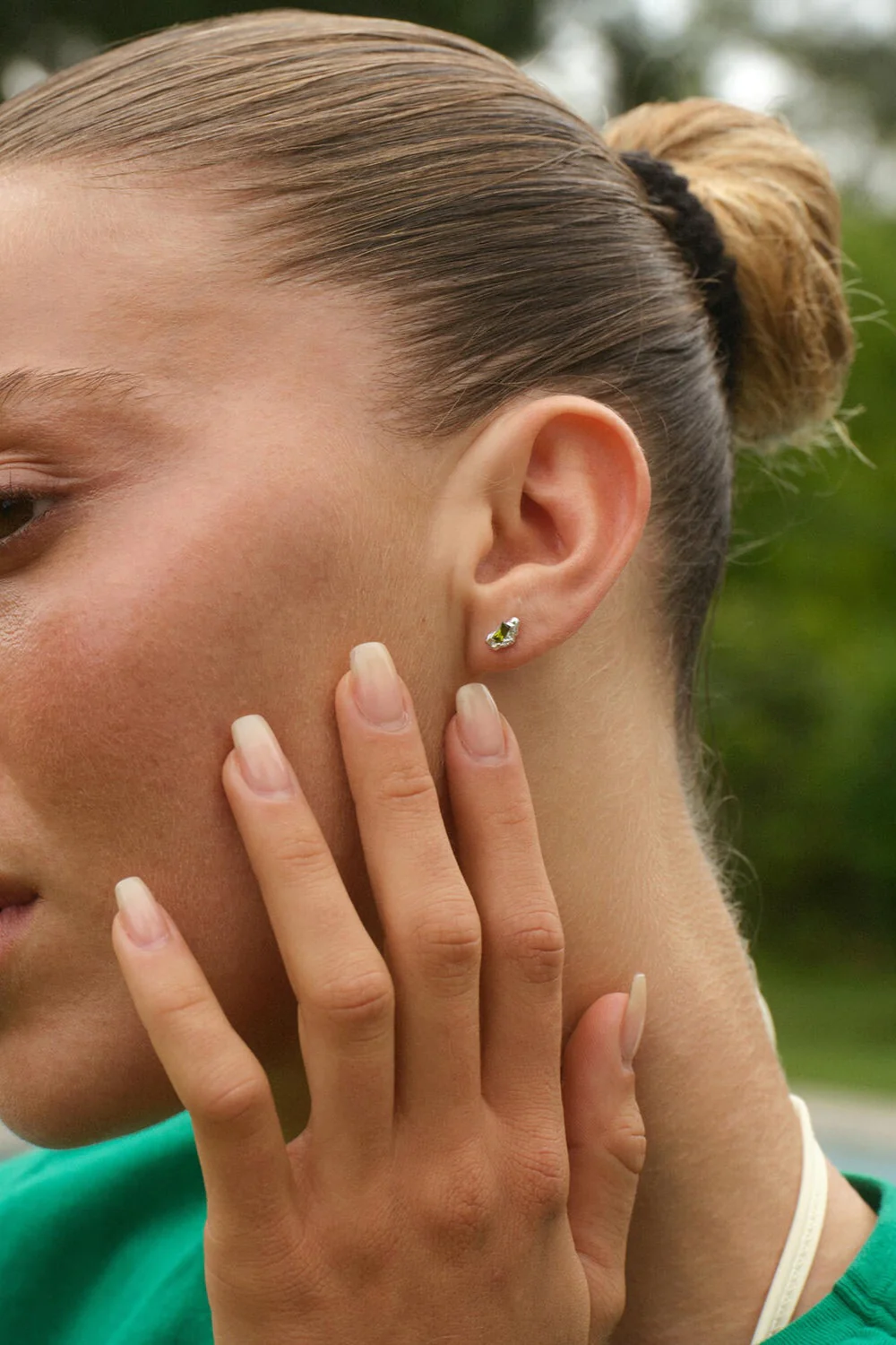 Contrast stud øreringe - sølv - Image 2