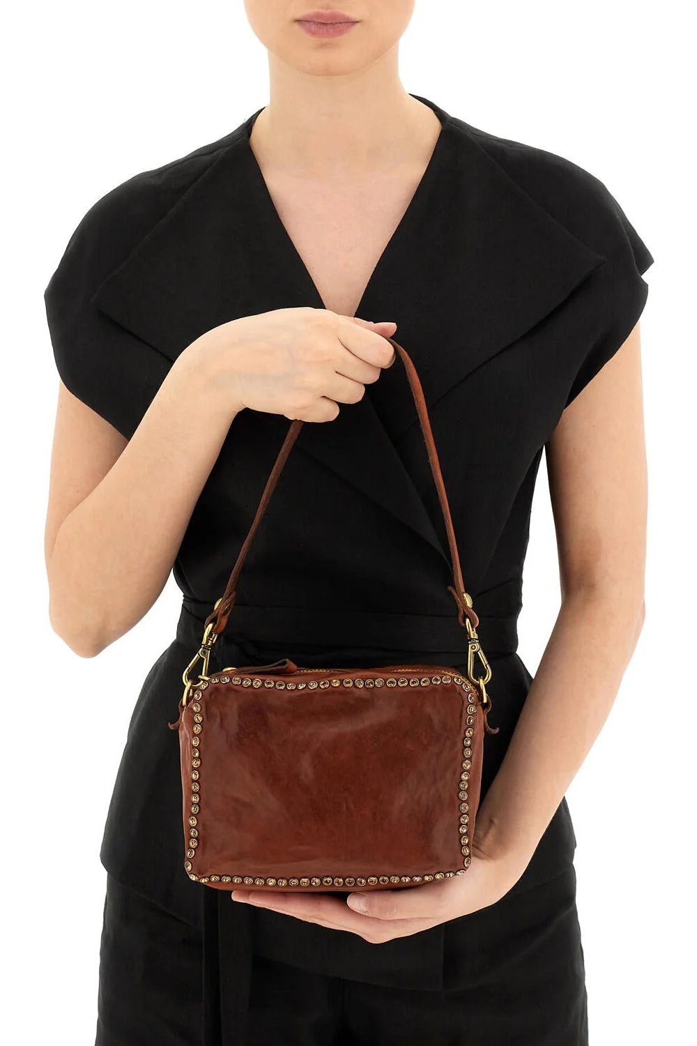 Kate Bowling taske, small - Cognac/Honey Rhinestone - Image 2