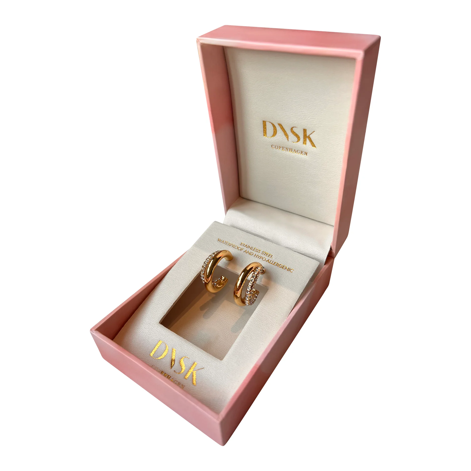 Clear CZ Double hoops - forgyldt - Image 3