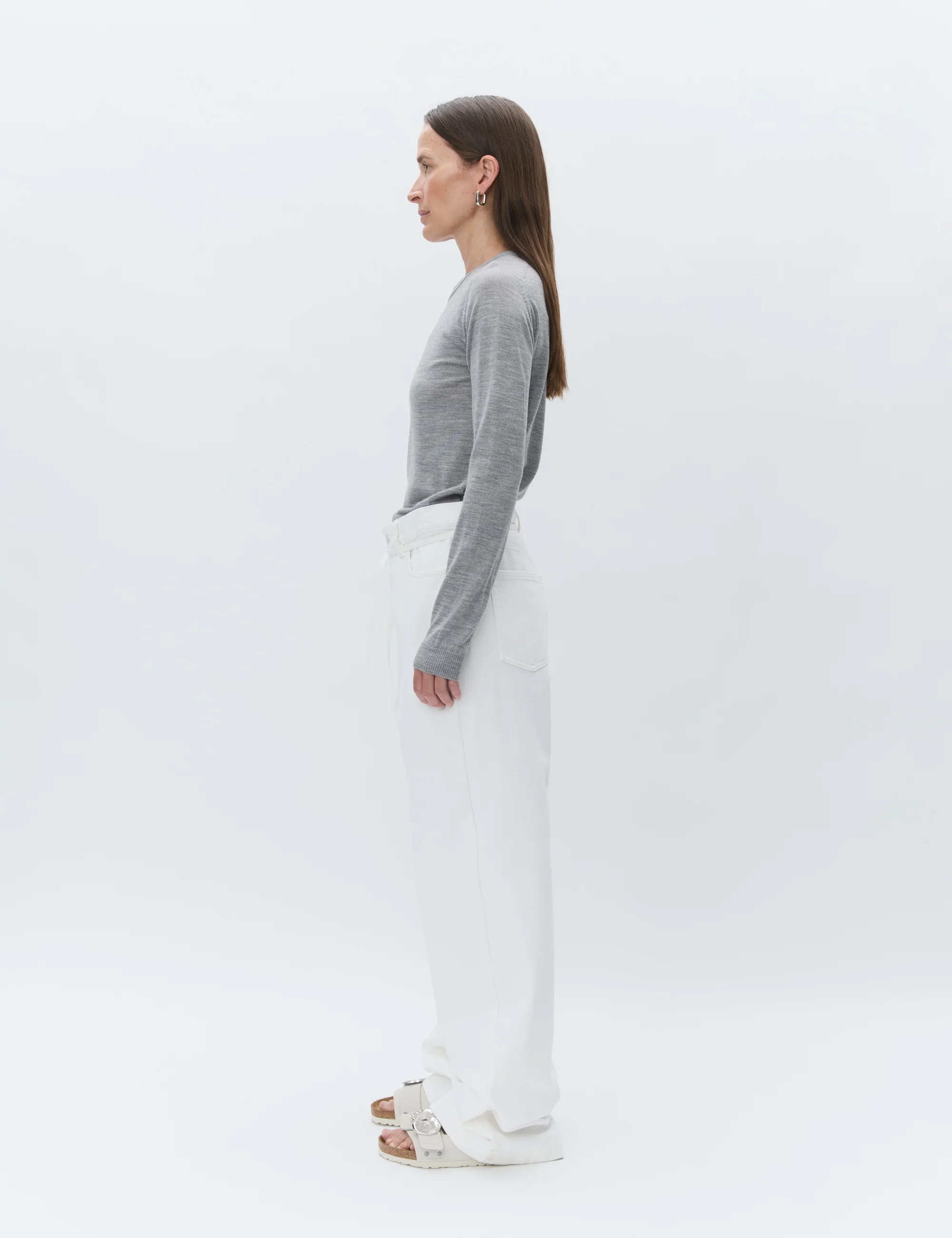 Annabelle uldstriktrøje - Medium grey melange - Image 4