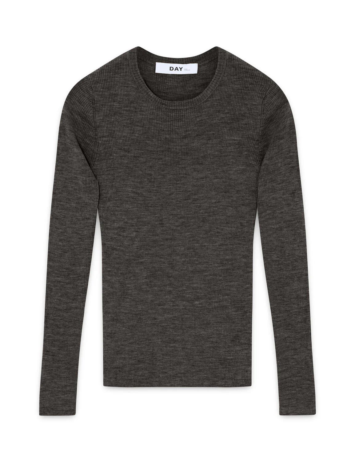 Daily Elements Marina langærmet t-shirt - Expresso Melange - Image 2