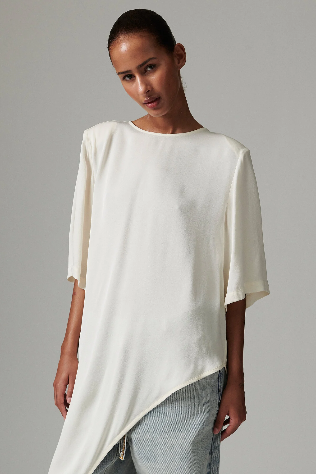 Lolly Matte Crepe t-shirt - Jet Stream - Image 6