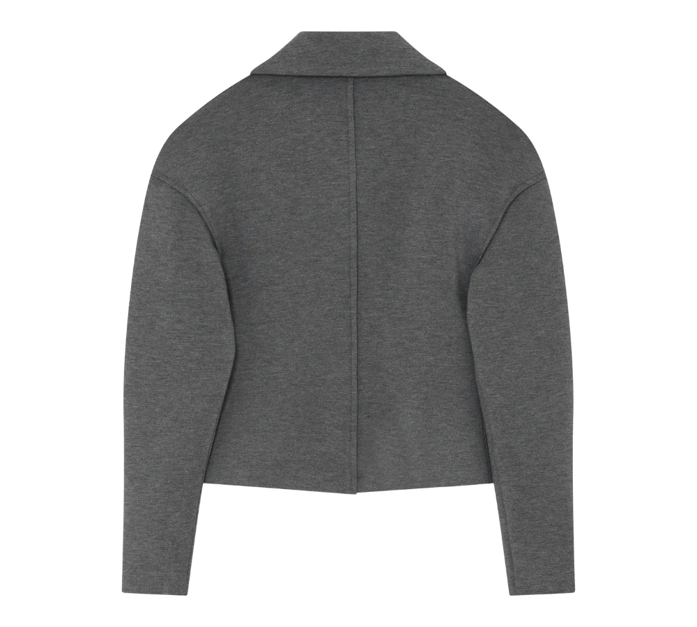 Morena Scuba cardigan - Medium Grey Melange - Image 7