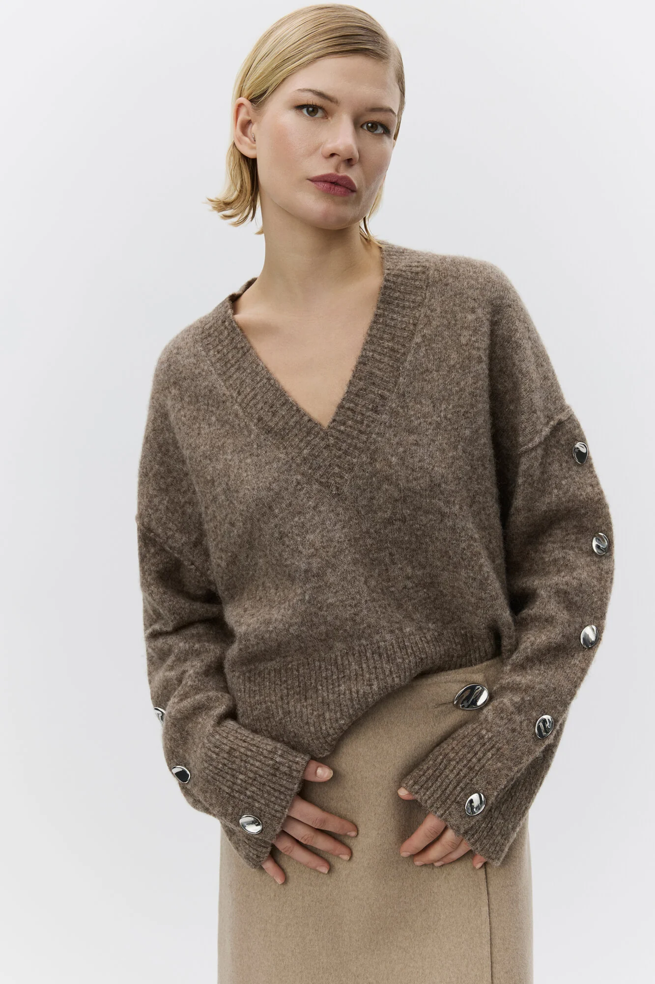 Solange Cozy Days striktrøje - Wren Melange