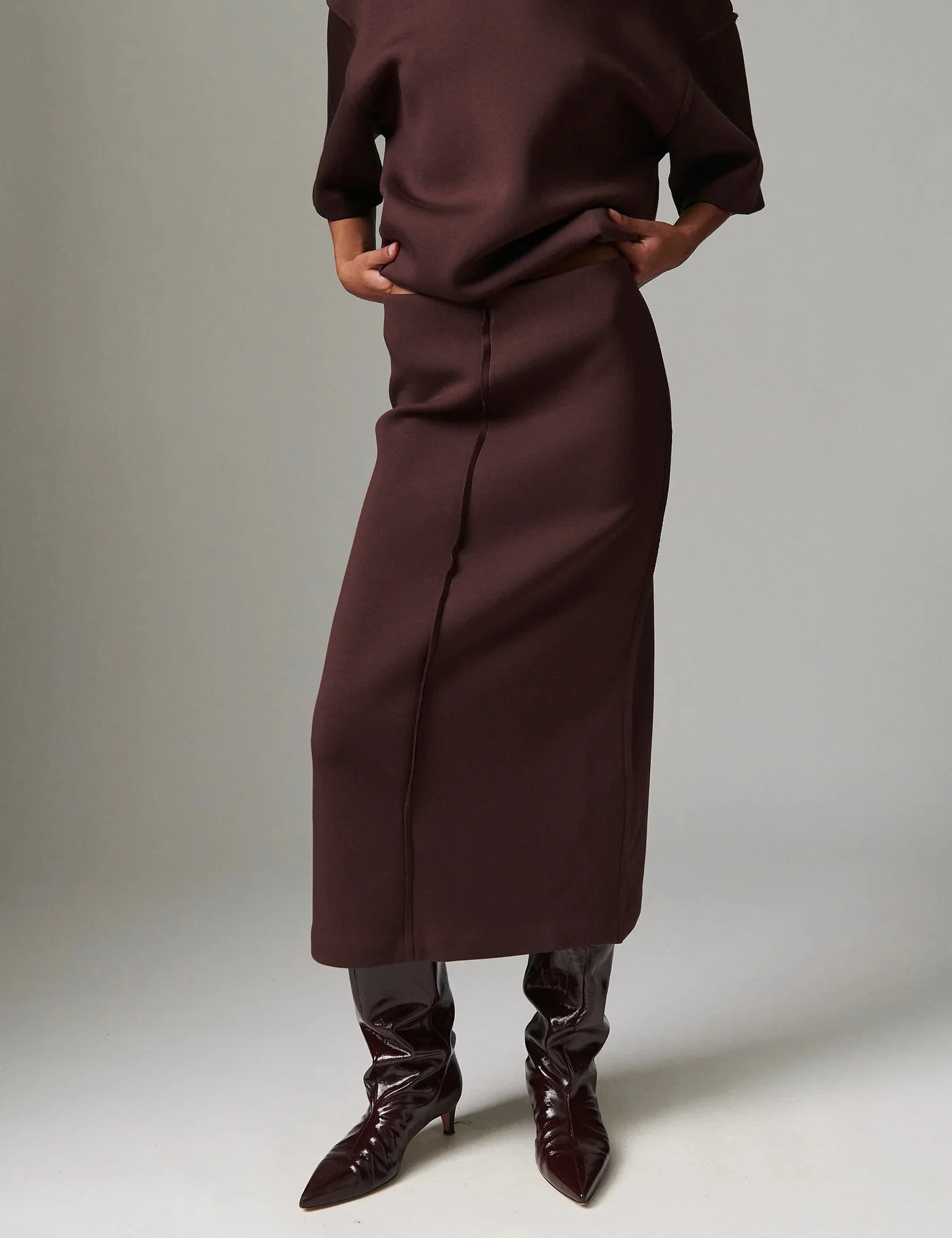 Suzie Scuba nederdel - Chocolate Plum - Image 4