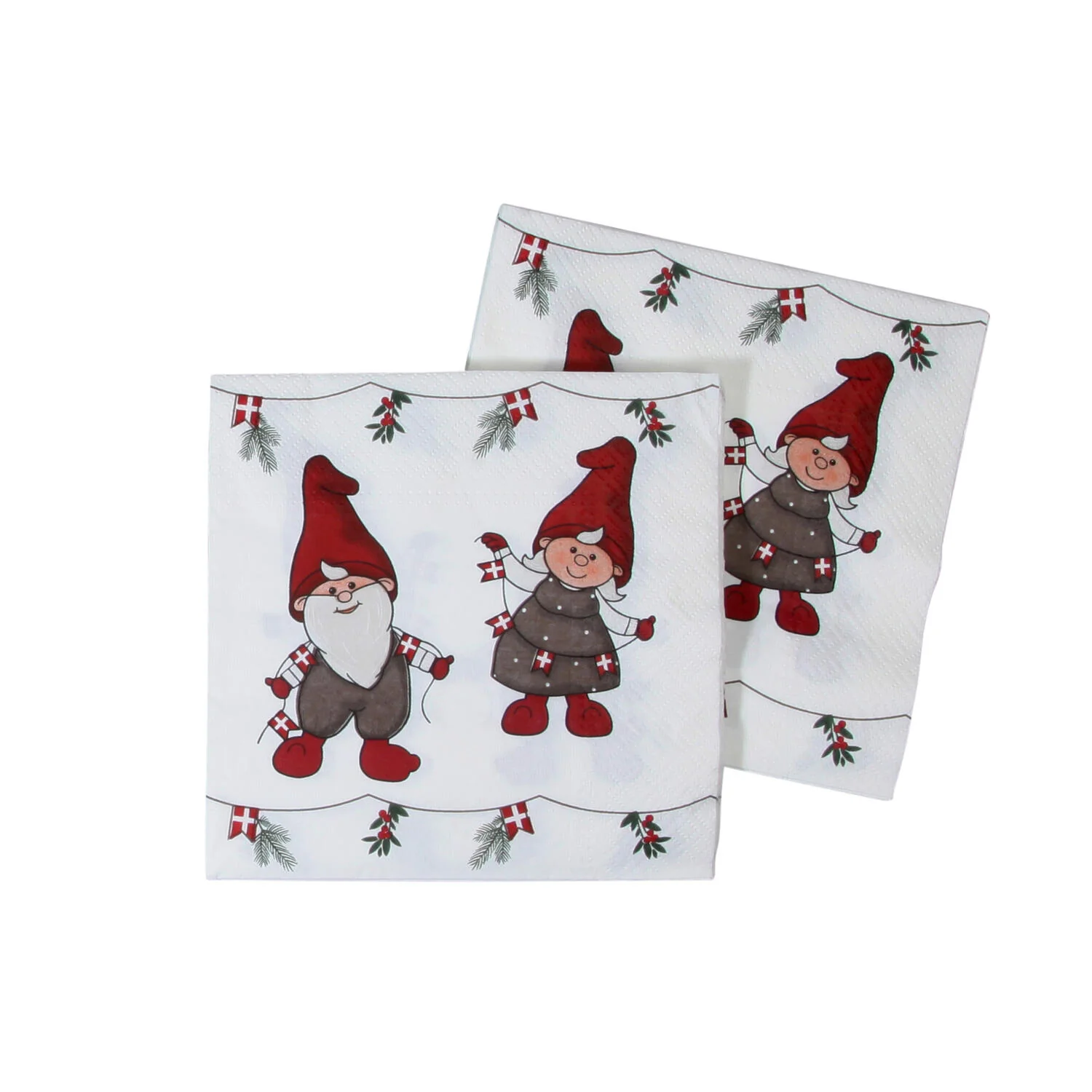 Juleservietter Celebrate Christmas (20 stk) - Hvid/rød