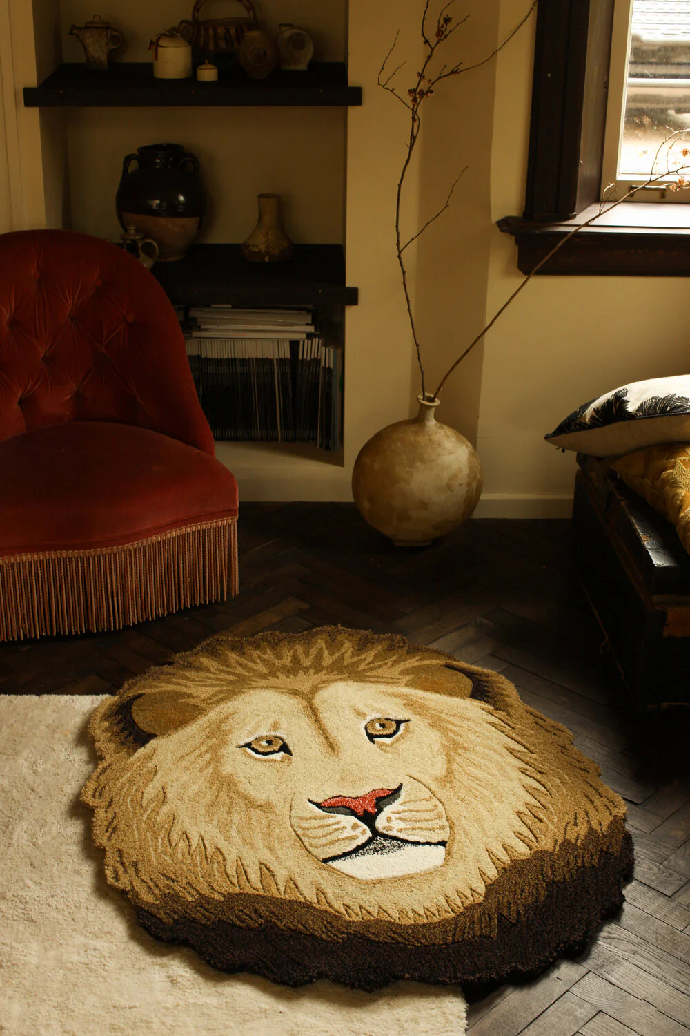 Ari Lion head gulvtæppe, Large - Brown - Image 3
