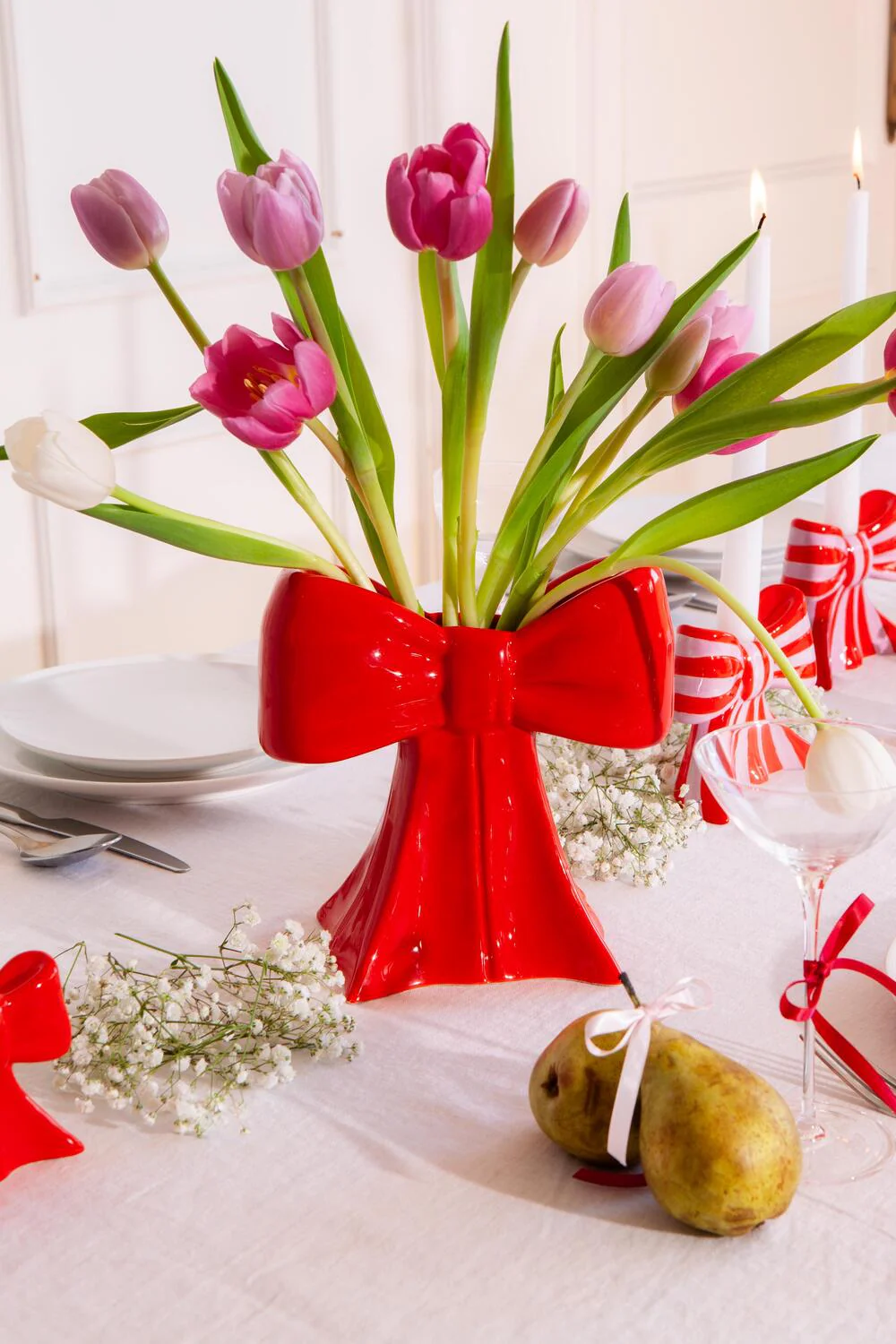 Bow Vase - rød - Image 2