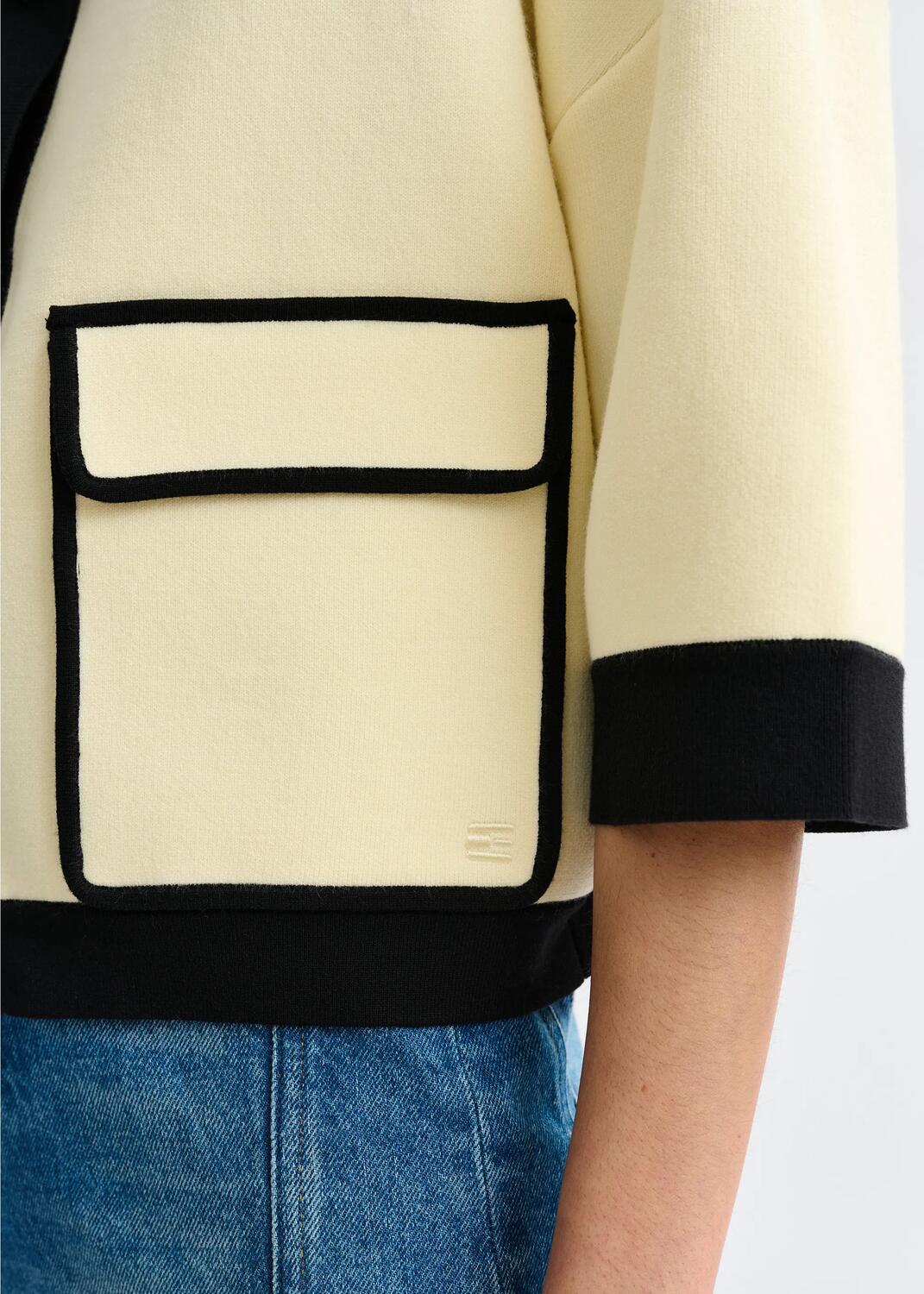 Jugly kortærmet cardigan - Off White OW01 - Image 5