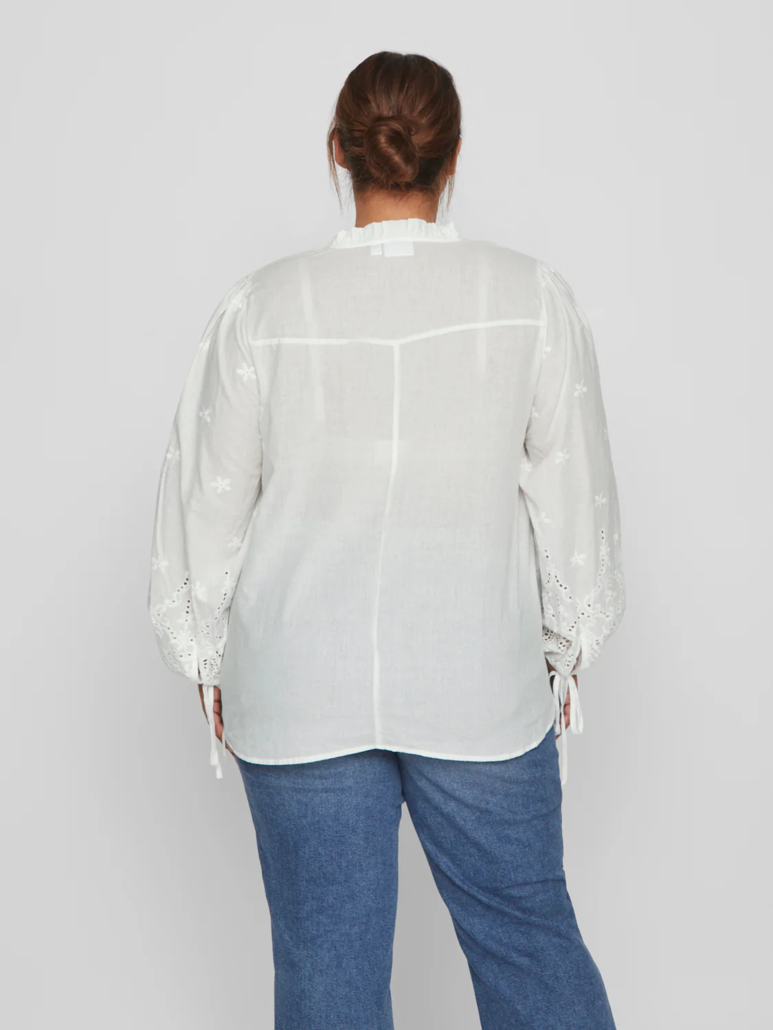 Vimalla Embroidery V-Neck bluse - Optical Snow - Image 4