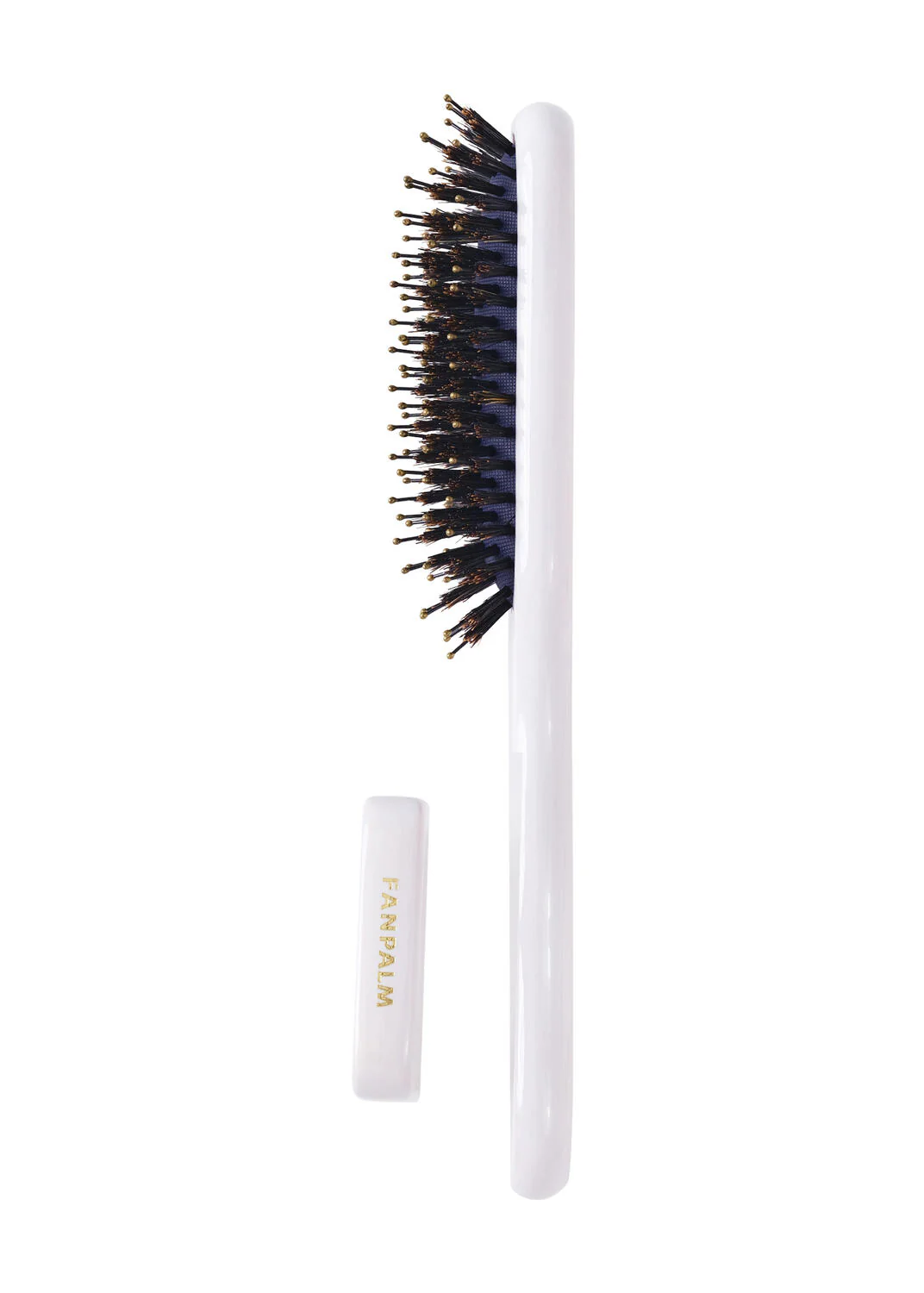 Boar- & Nylon hårbørste, Tall Slim - Glossy White - Image 4