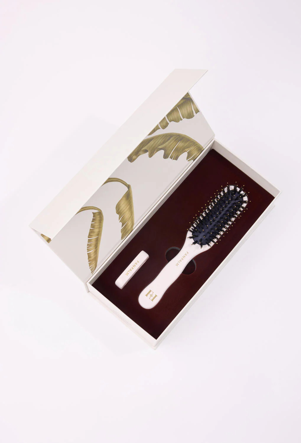 Boar- & Nylon hårbørste, Tall Slim - Glossy White - Image 5