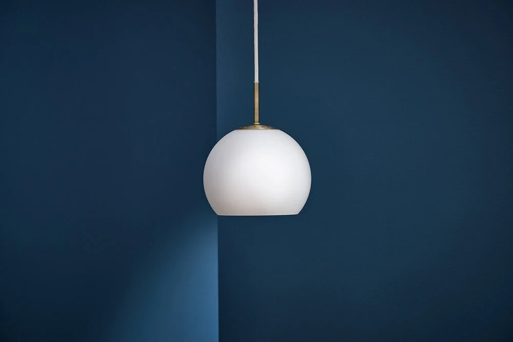 Ball Glass Pendellampe, Opal White - Ø18 cm. - Image 3