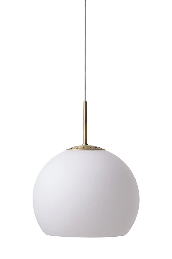 Ball Glass Pendellampe, Opal White - Ø25