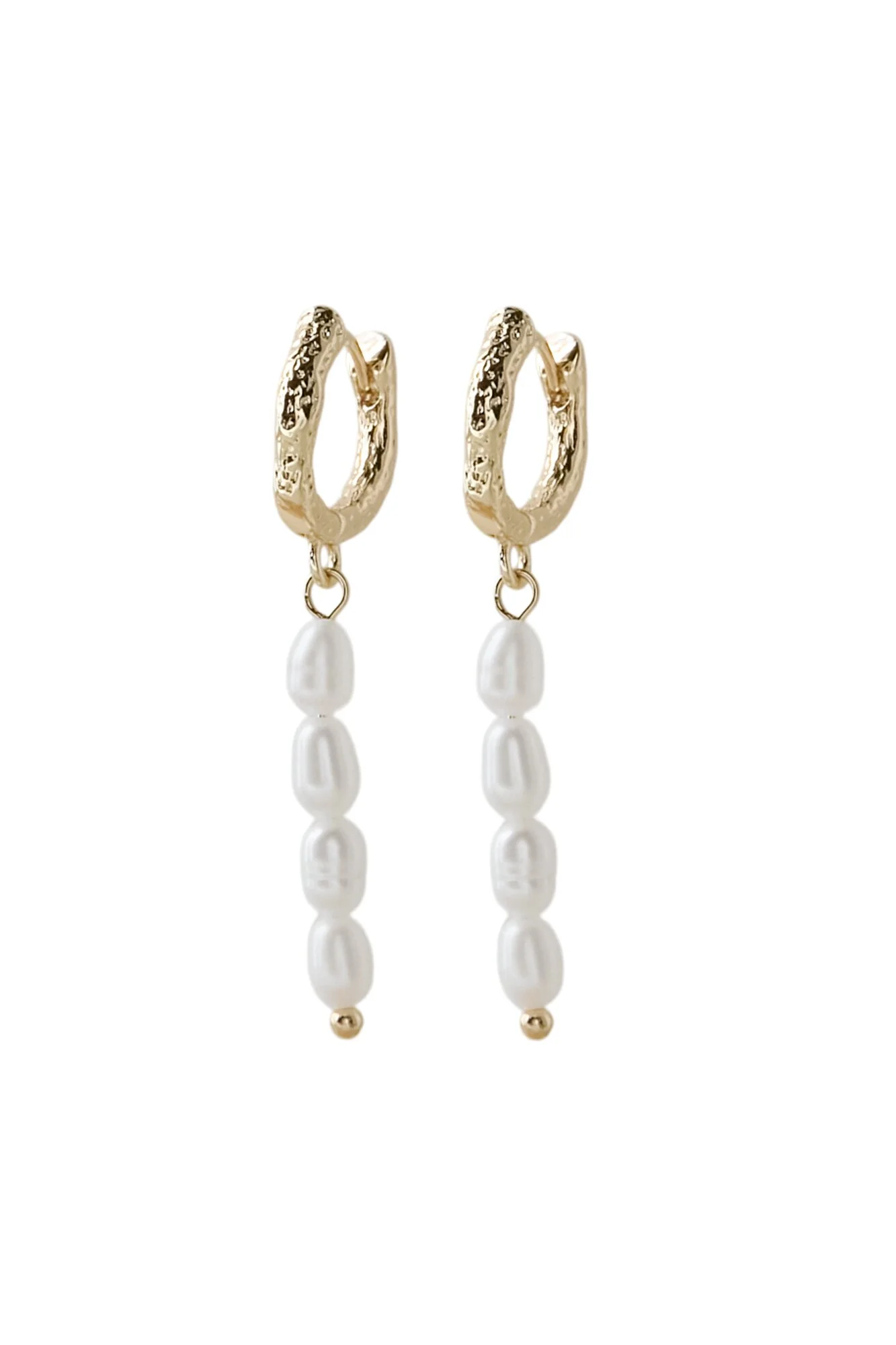 Asta pearl hoops - guldfarvet