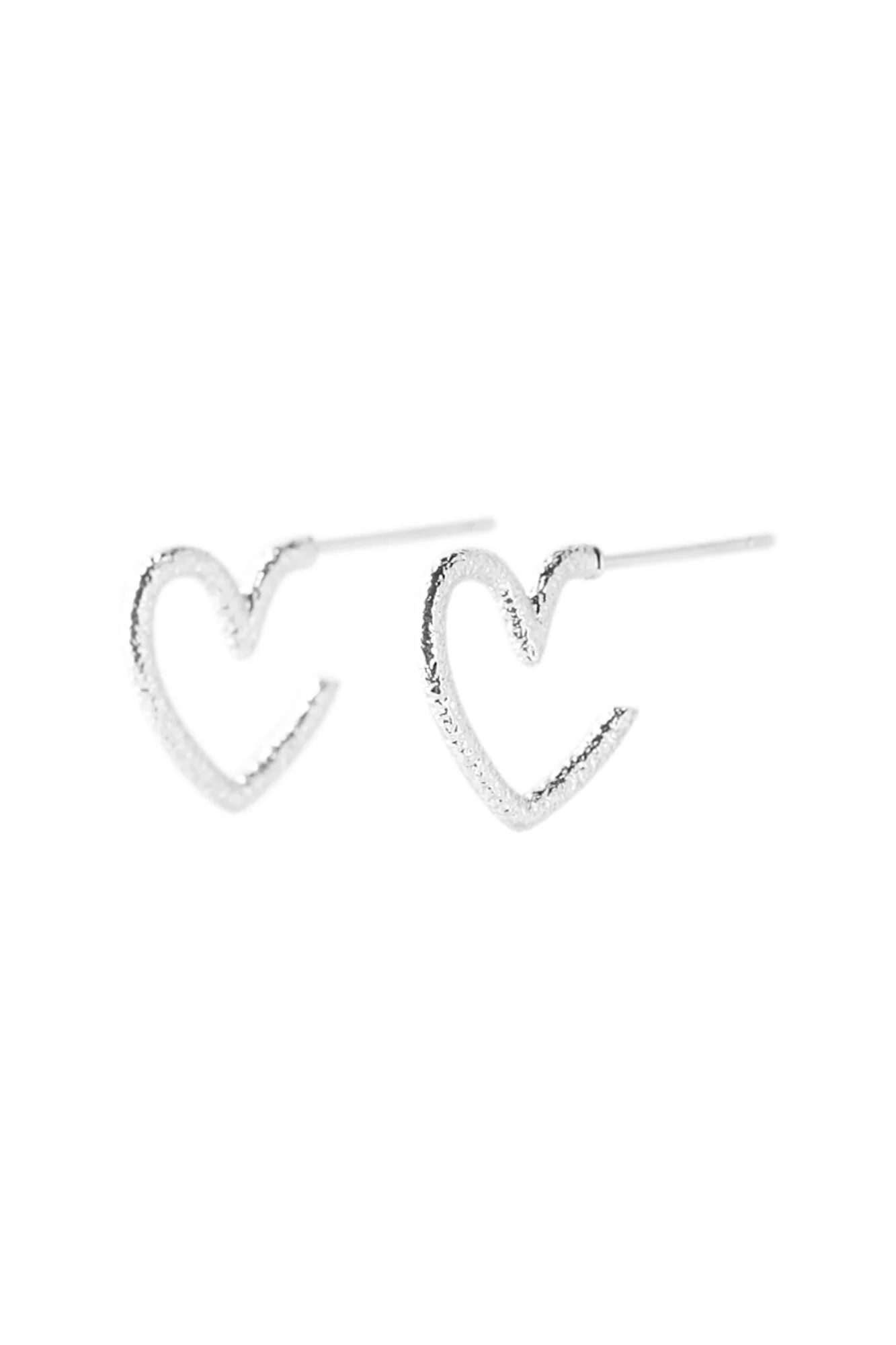 Macy heart ørering, small - sølvfarvet
