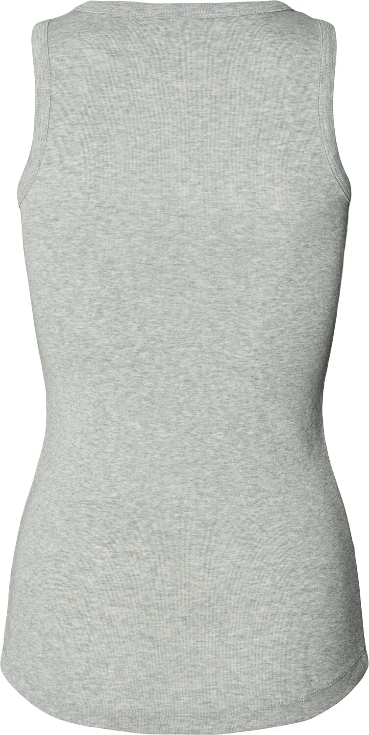 Alberte ribbet tanktop - Light Grey Melange - Image 4