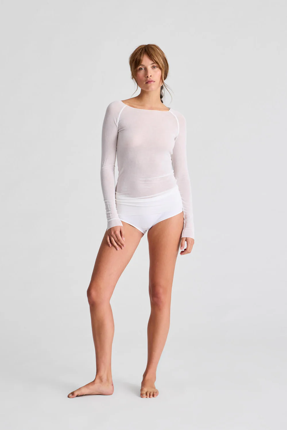 Amalie Wool langærmet t-shirt - hvid - Image 5