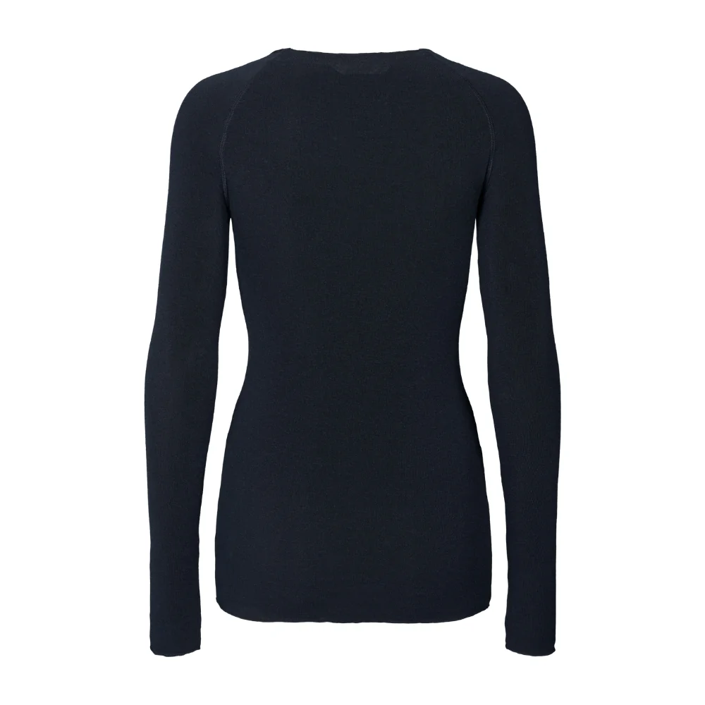 Amalie Wool langærmet t-shirt - Midnight Blue - Image 4