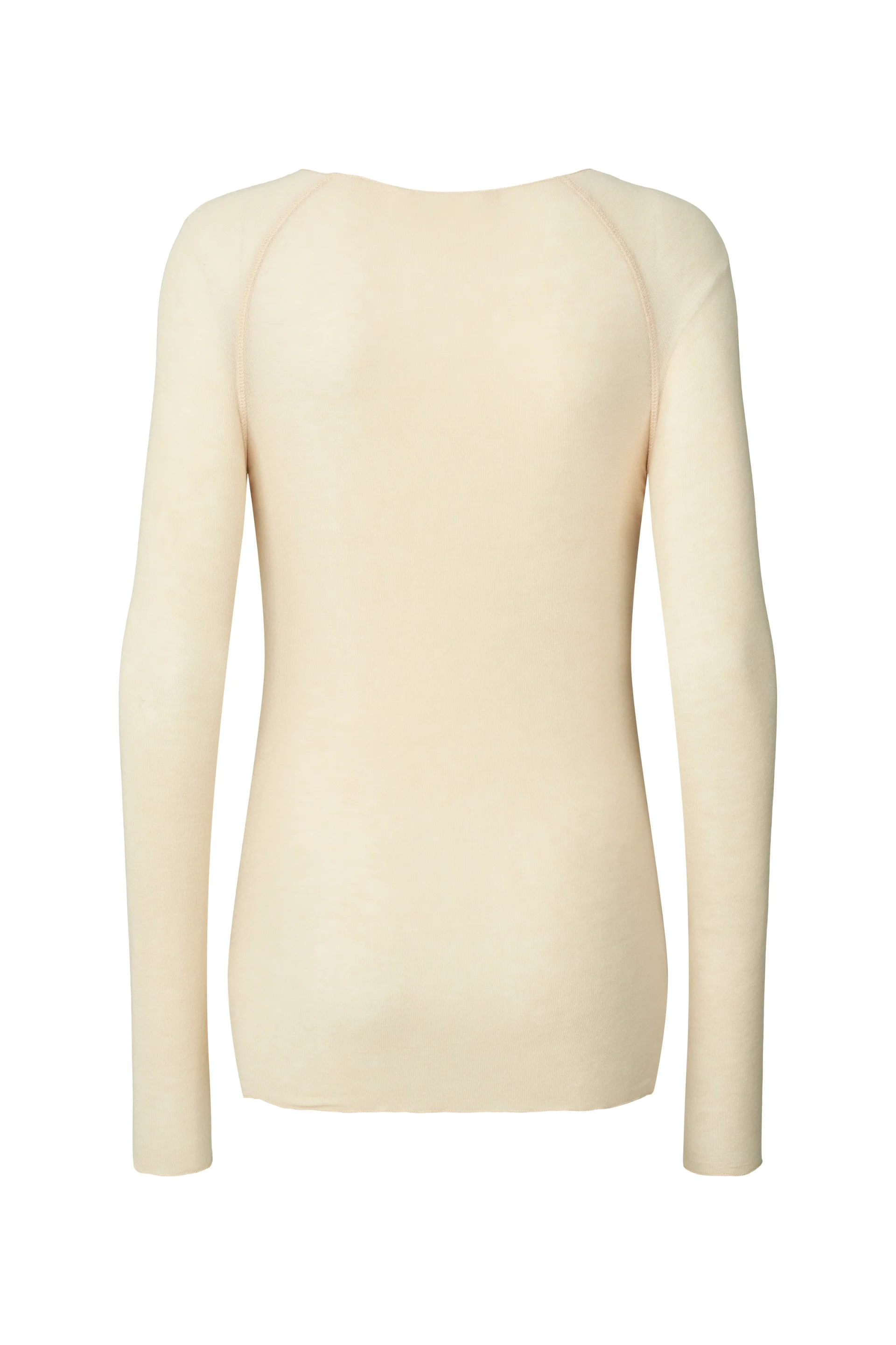 Amalie Wool langærmet t-shirt - Off White - Image 5