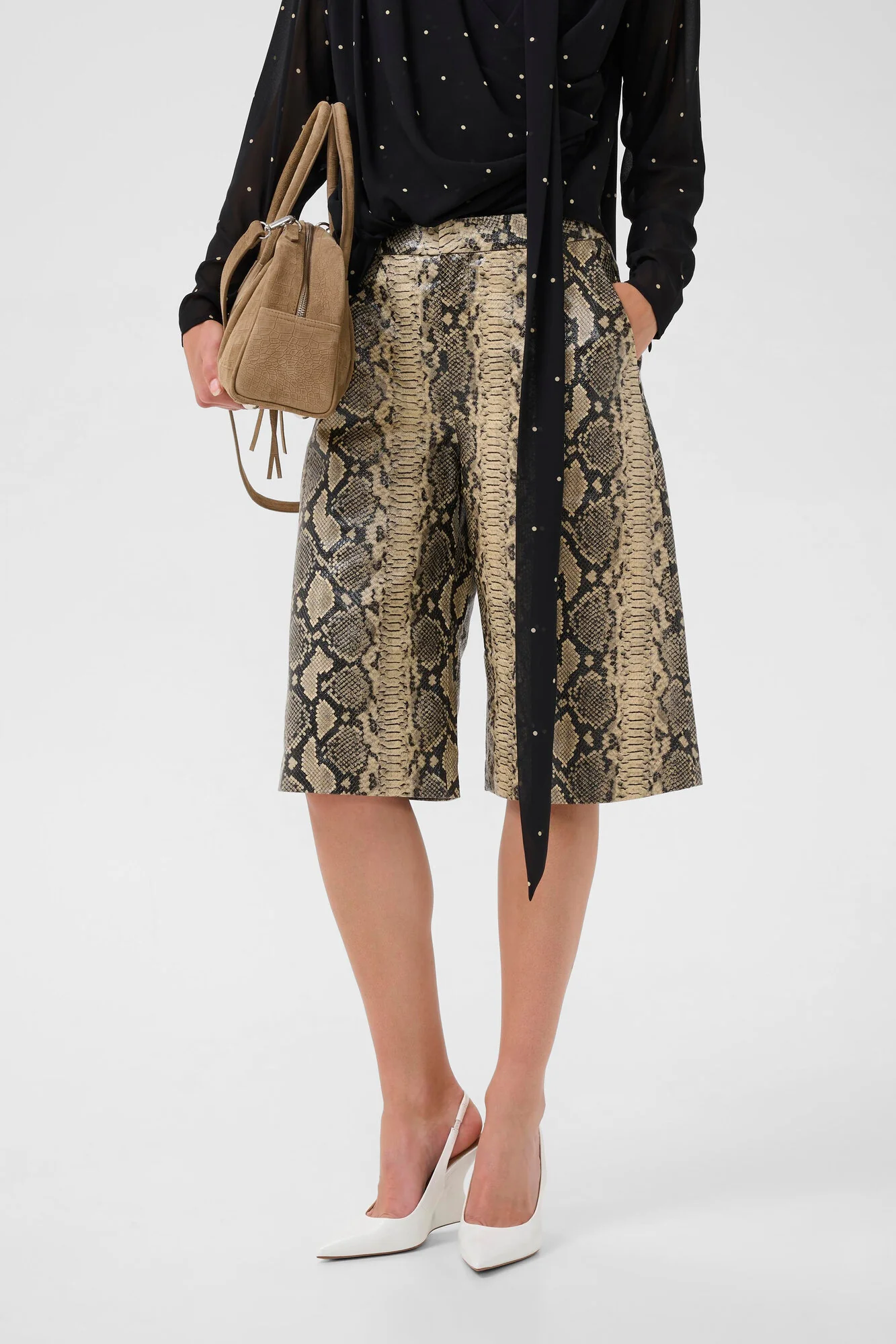 GZallis snake shorts - Pale Khaki Snake - Image 4