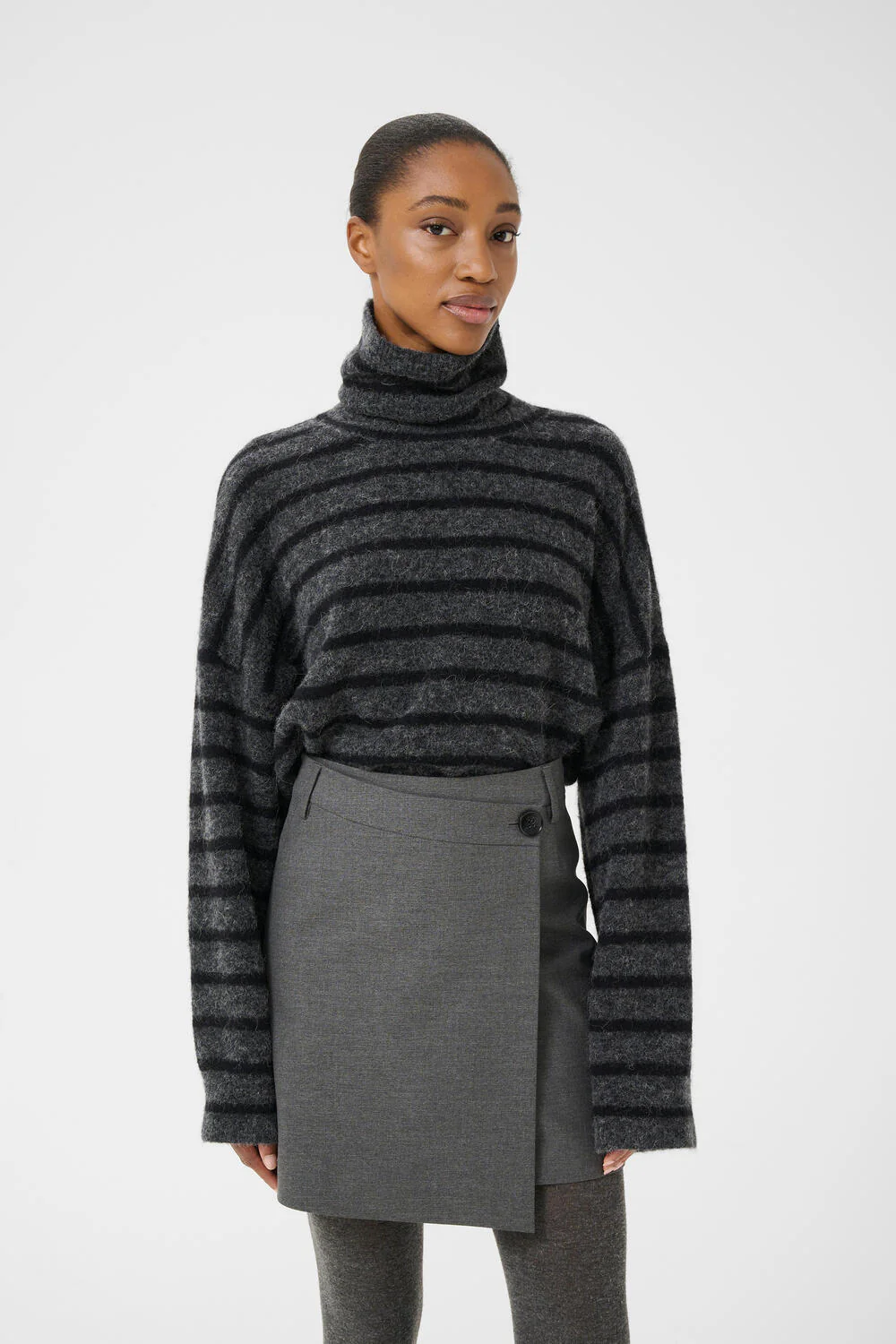 GZpaula Wrap nederdel - Dark grey melange - Image 3