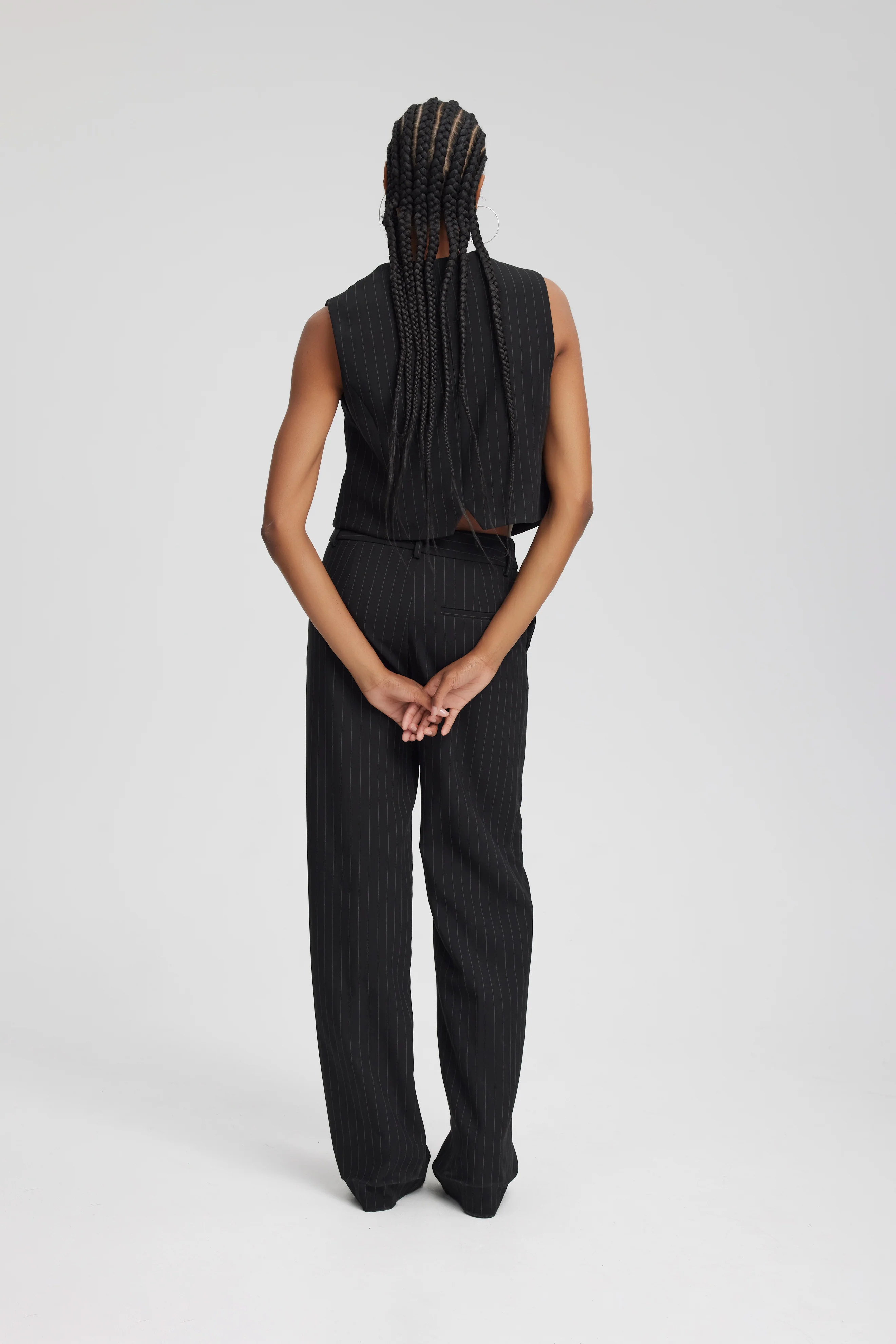 JoelleGZ Pinstripe MW bukser - Black Pinstripe - Image 4