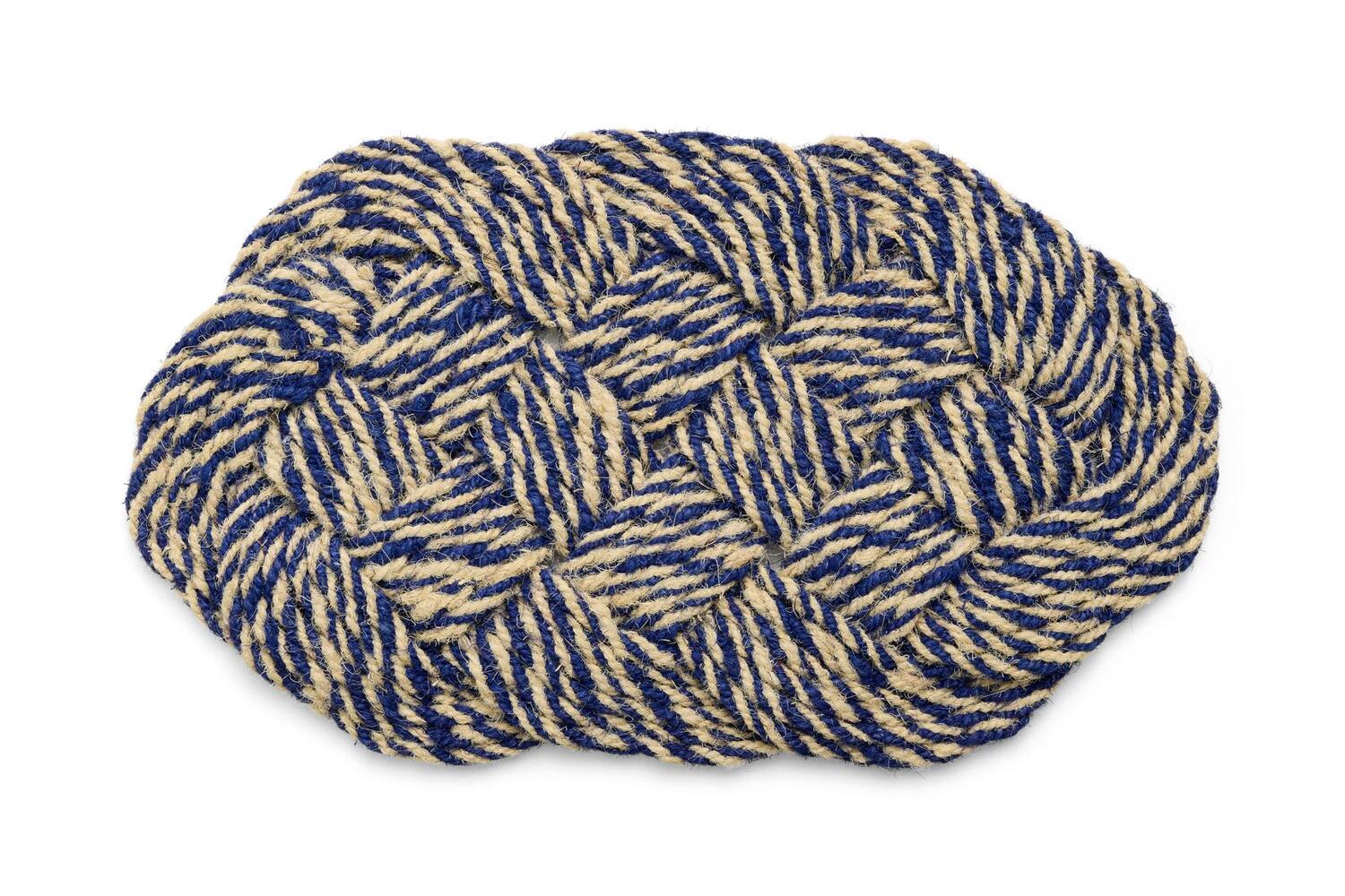 Coco Swirl dørmåtte, blå/råhvid - B40 x L80 cm.