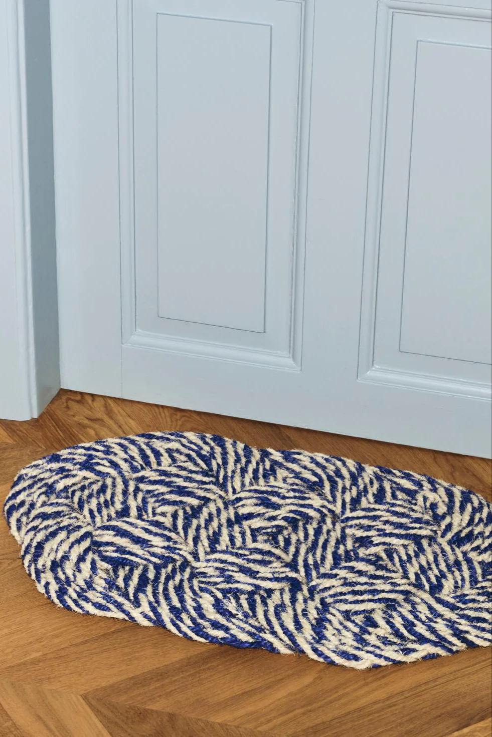 Coco Swirl dørmåtte, blå/råhvid - B40 x L80 cm. - Image 2