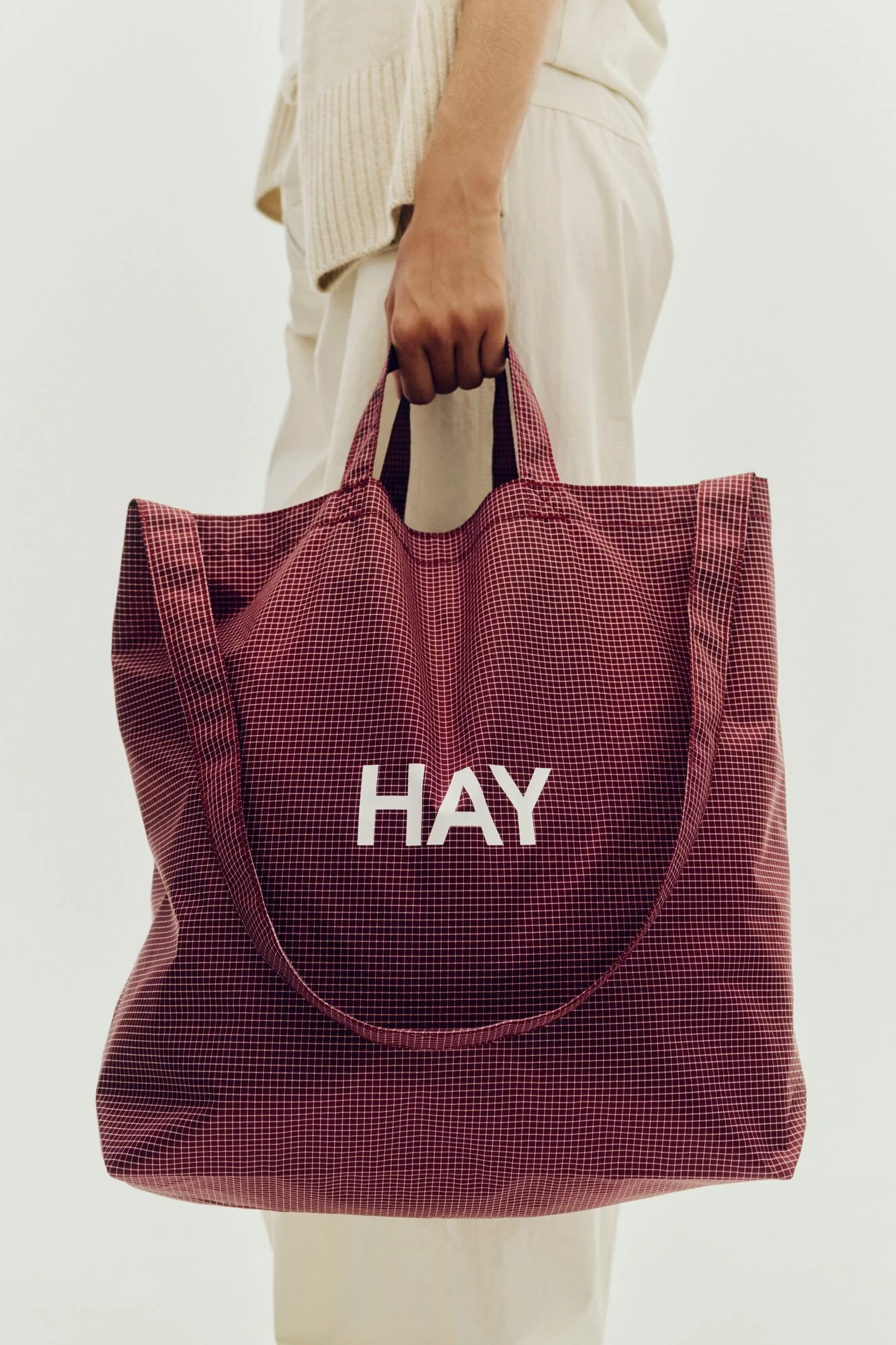 Grid crossbodytaske - Burgundy - Image 3