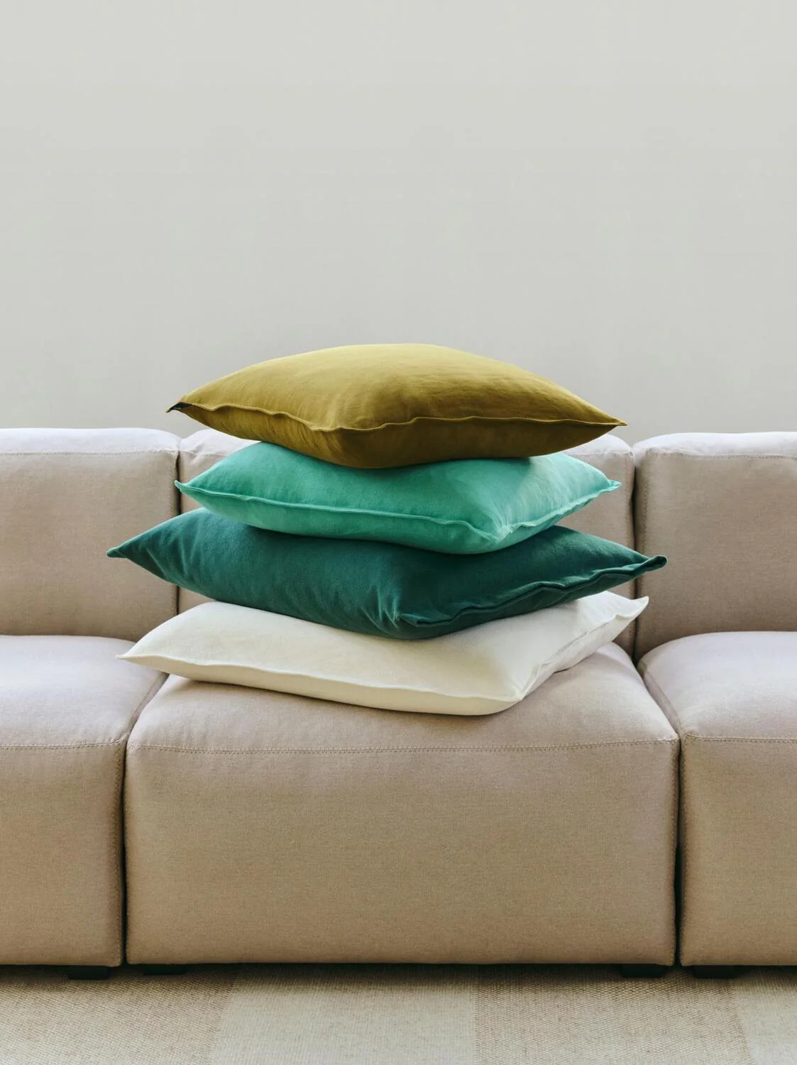 Linen pudebetræk, 50x50 cm - Olive - Image 2