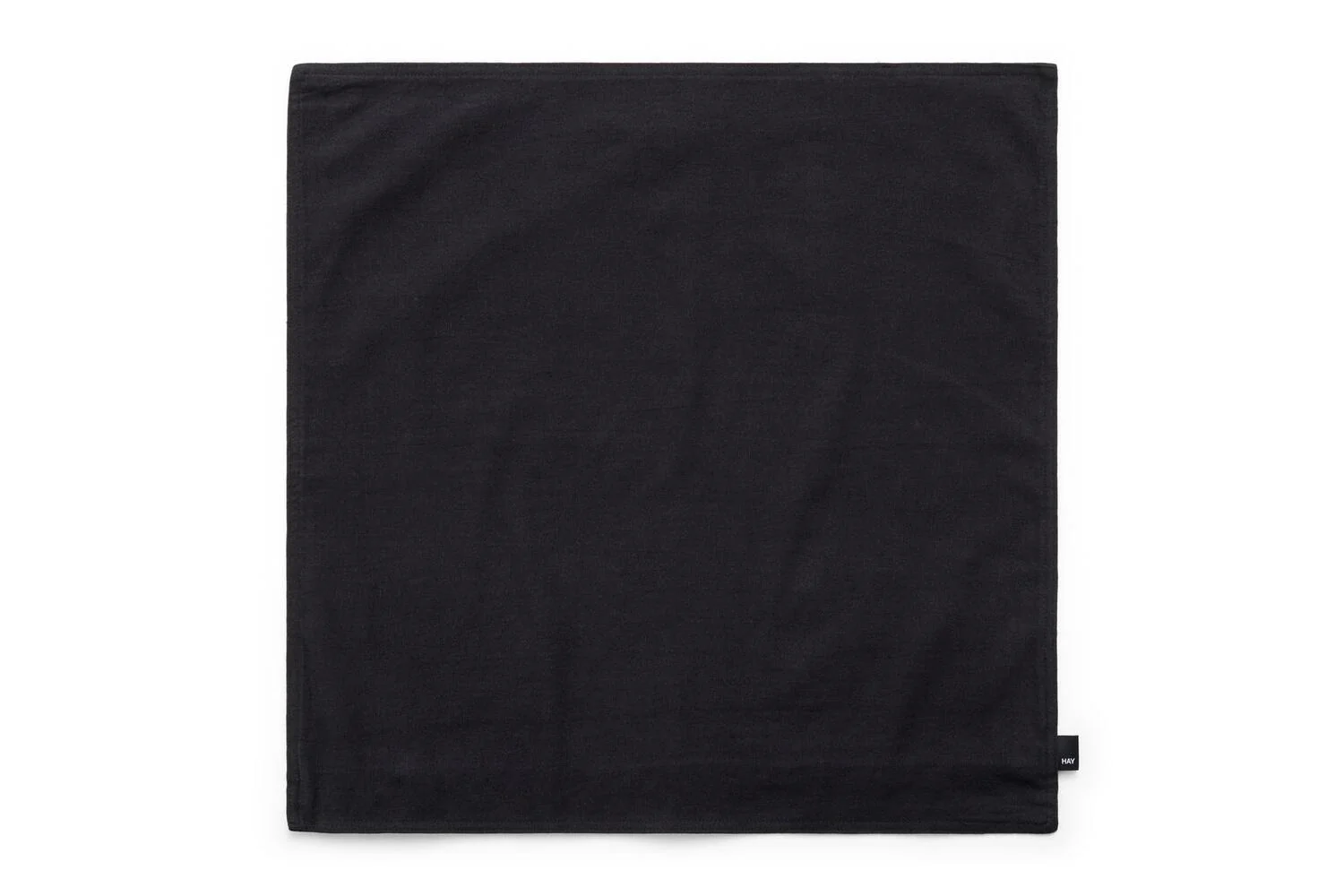 Linen pudebetræk, 60 x 60 cm - blå/sort
