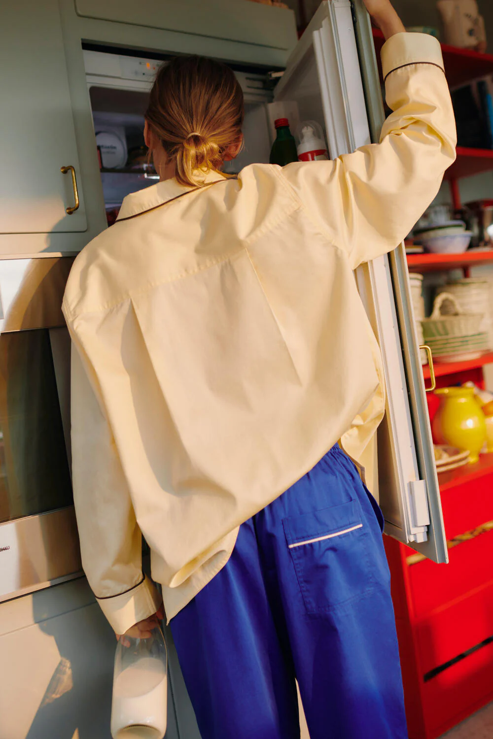 Outline Pyjama L/S natskjorte - Soft Yellow - Image 2