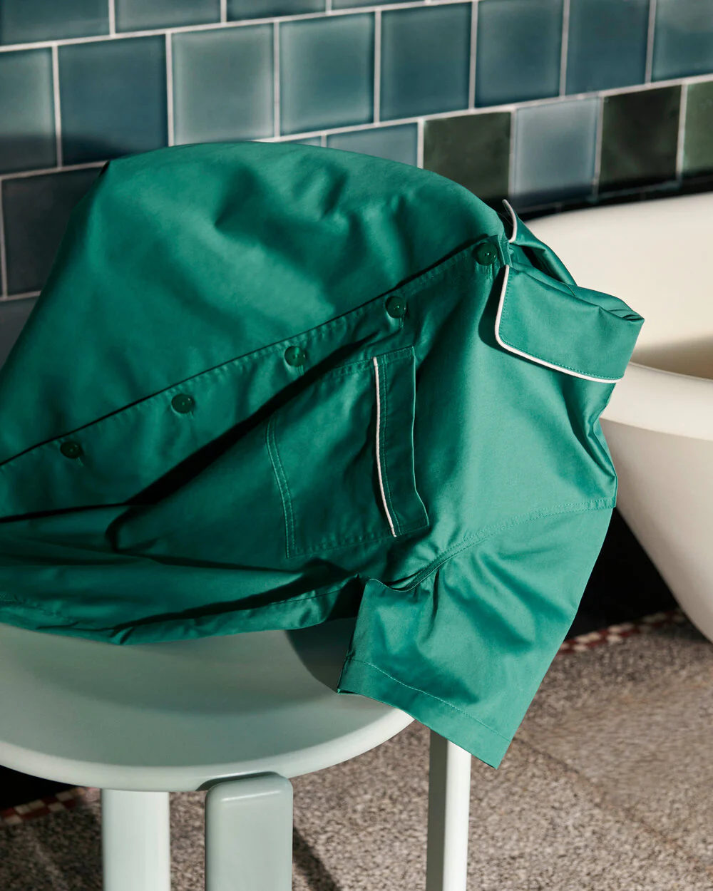 Outline Pyjama S/S natskjorte - Emerald Green - Image 4