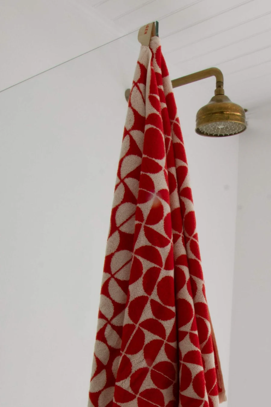 Geo håndklæde, Orange/Cream - 70x140 cm - Image 2