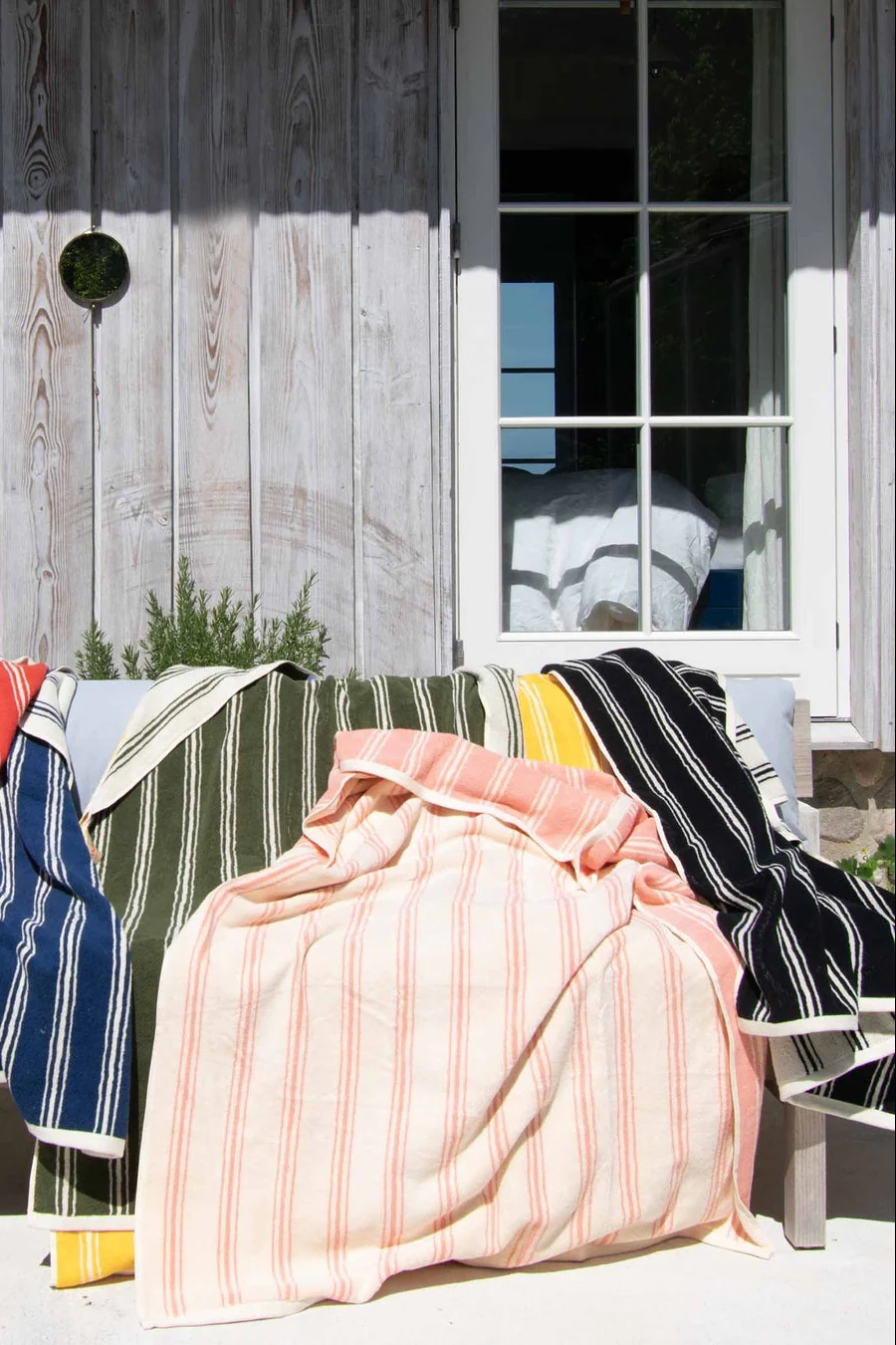Retro Stripe håndklæde - Pink/Cream - Image 3