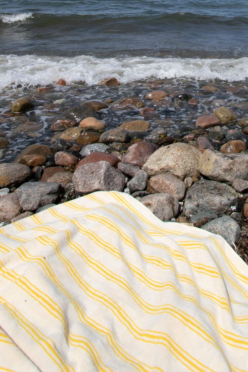 Retro Stripe håndklæde - Yellow/Cream - Image 4