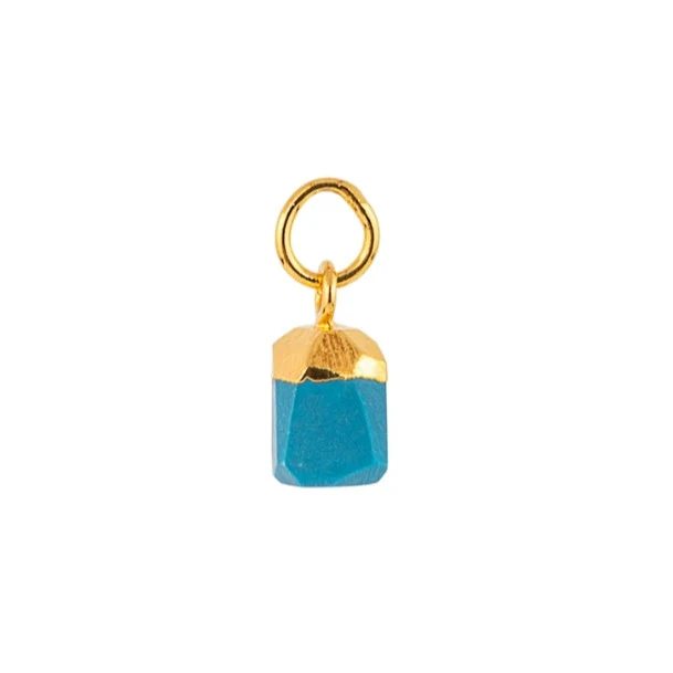 December Turquoise vedhæng - forgyldt