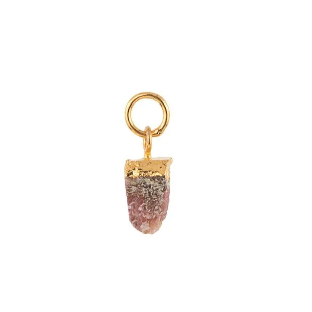 October Pink Tourmaline vedhæng - forgyldt