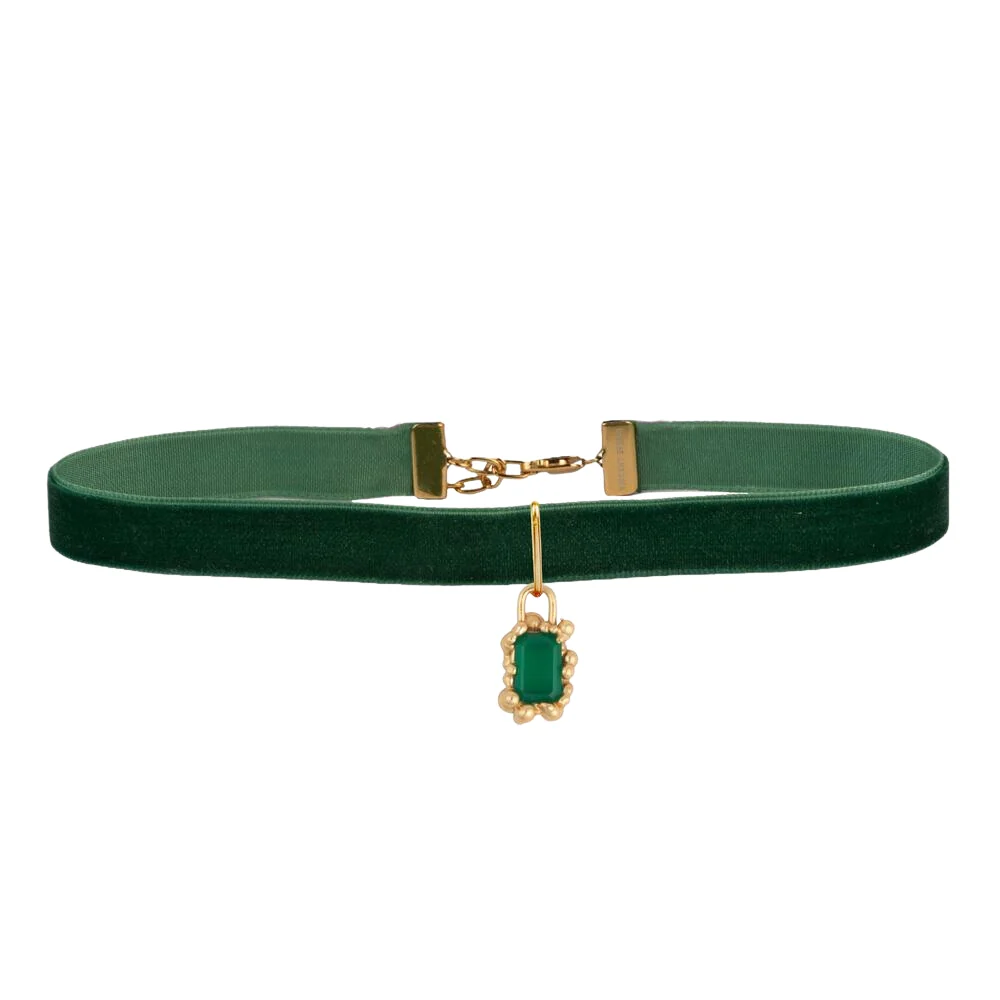 String Of Orb Chronicles choker - forgyldt/grøn