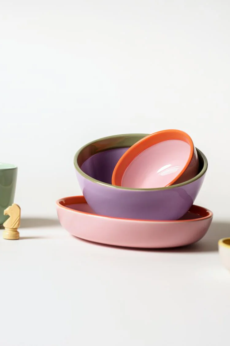 Play skål, pink/orange - Ø9 cm - Image 2
