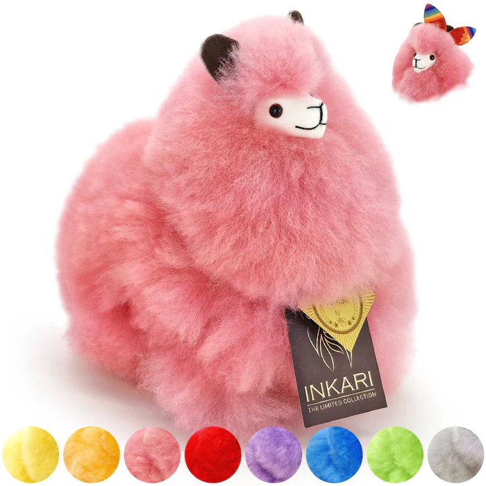 Alpaca Small, Rainbow Cotton Candy - H23 cm. - Image 3