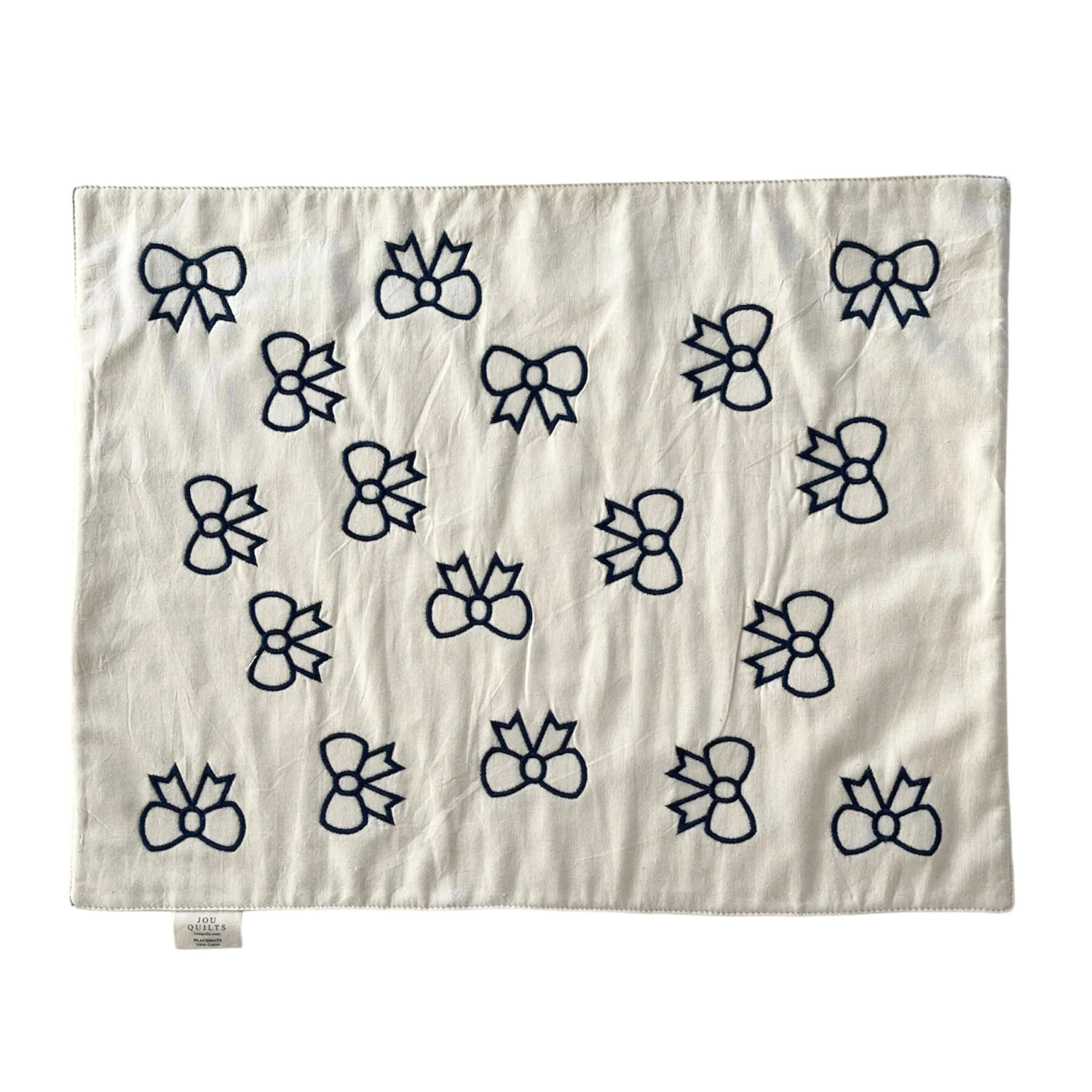 Jou Embroidery dækkeserviet - Bows Navy