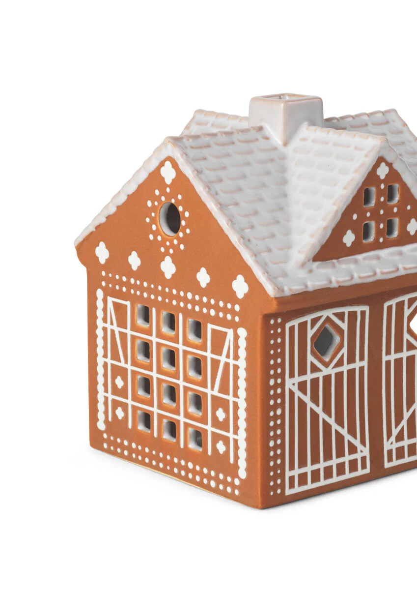 Gingerbread Lyshus Julestald, brun - H11.5 cm. - Image 4