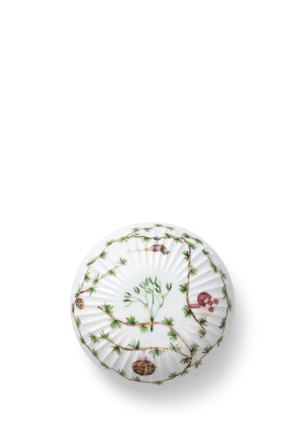 Hammershøi Christmas bonbonniere, hvid m. deko - Ø12 cm - Image 3