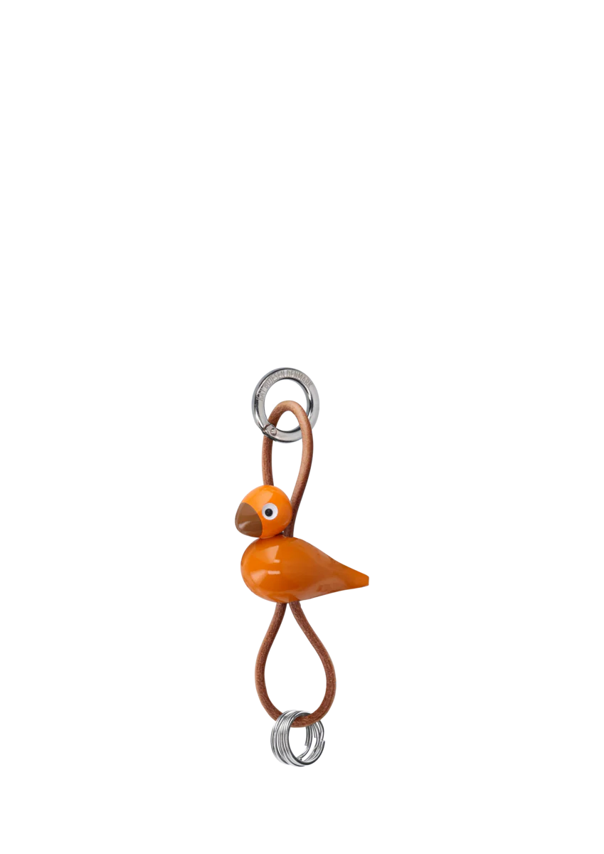 Fugl Sølvtonet nøglering - orange - Image 5