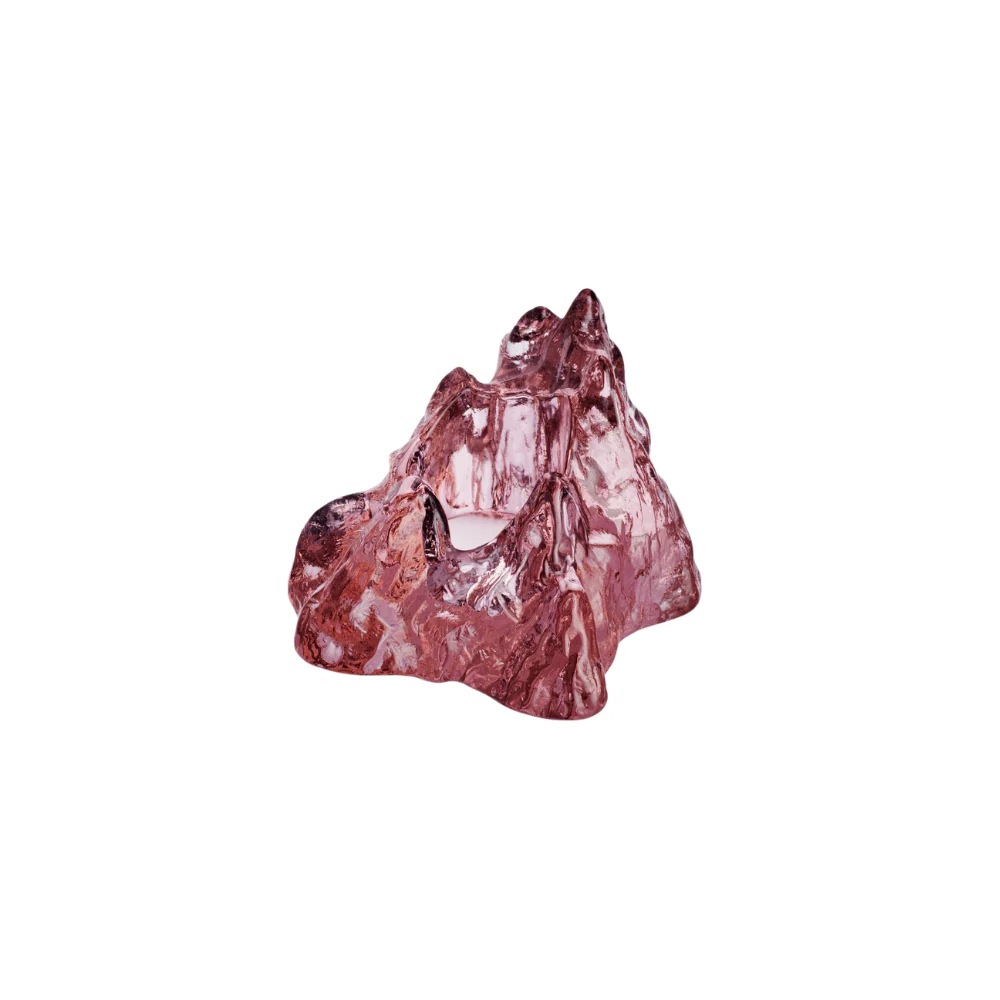 The Rock votive lysestage, Pink - H9 cm.