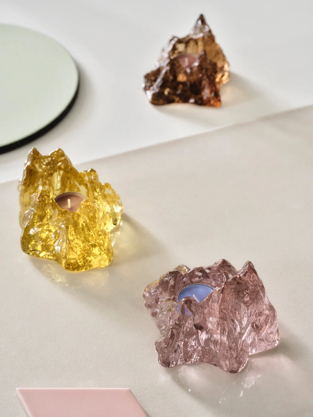 The Rock votive lysestage, Pink - H9 cm. - Image 3