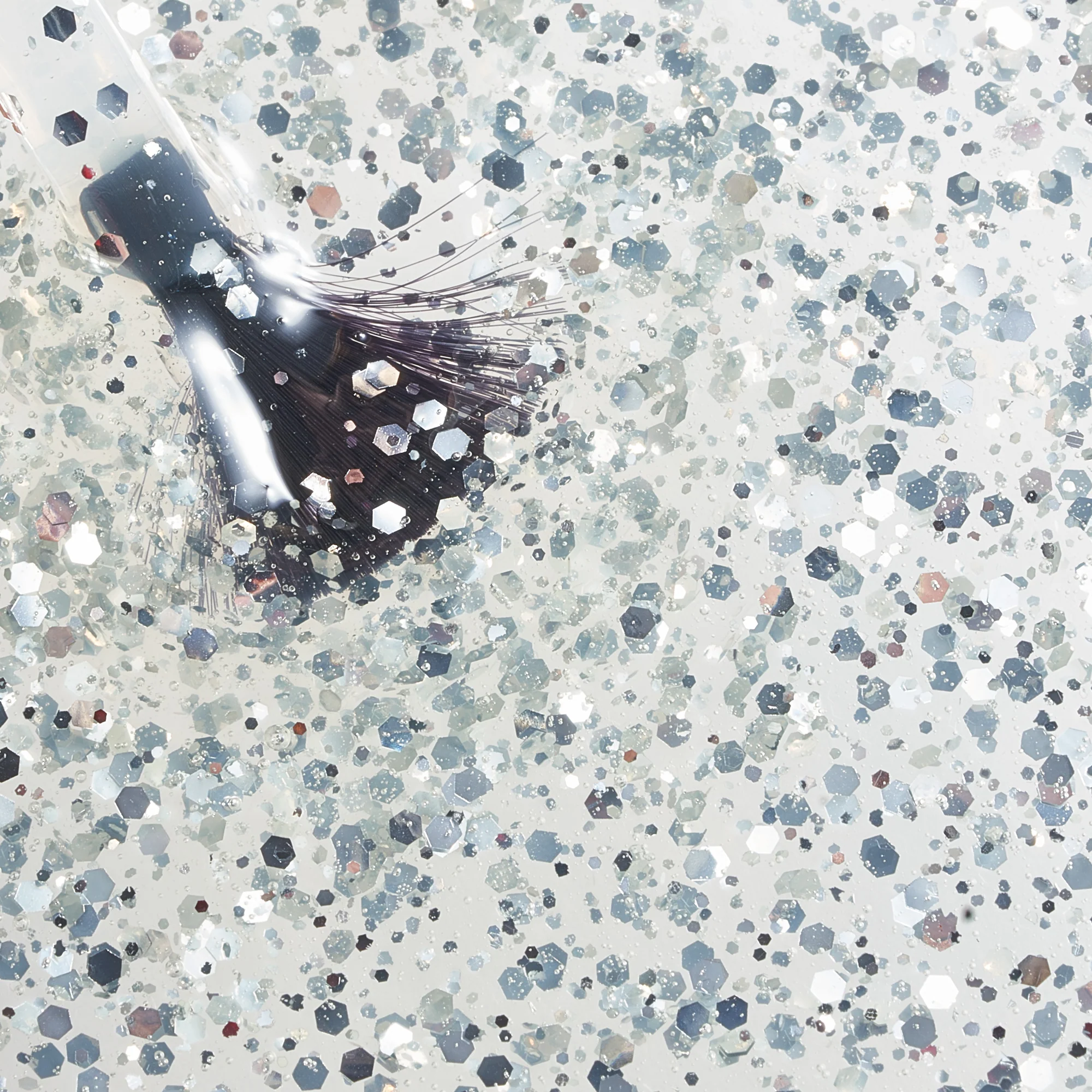 Single Gel Topcoat neglelak - Silver Glitter - Image 4
