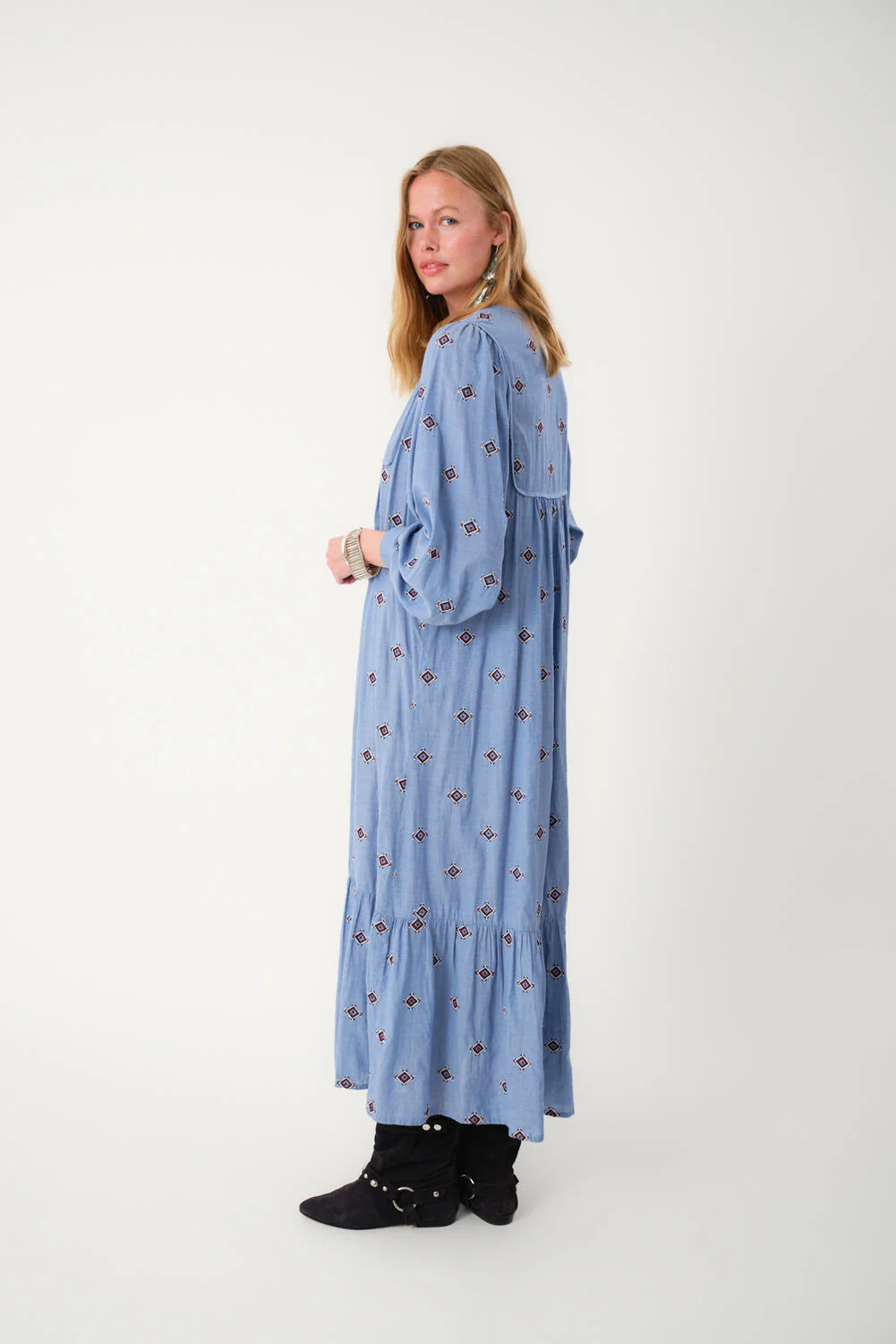 Latour lang kjole - Light Blue - Image 5